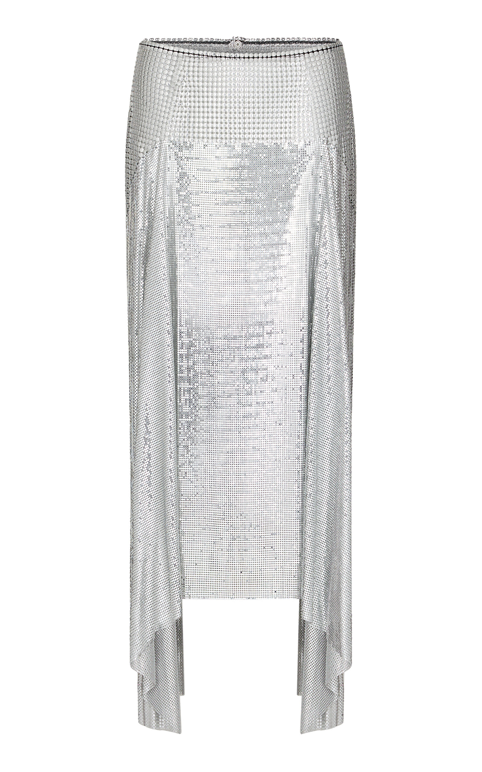 Paco Rabanne - Aluminum Mesh Midi Skirt - Silver - FR 40 - Moda Operandi