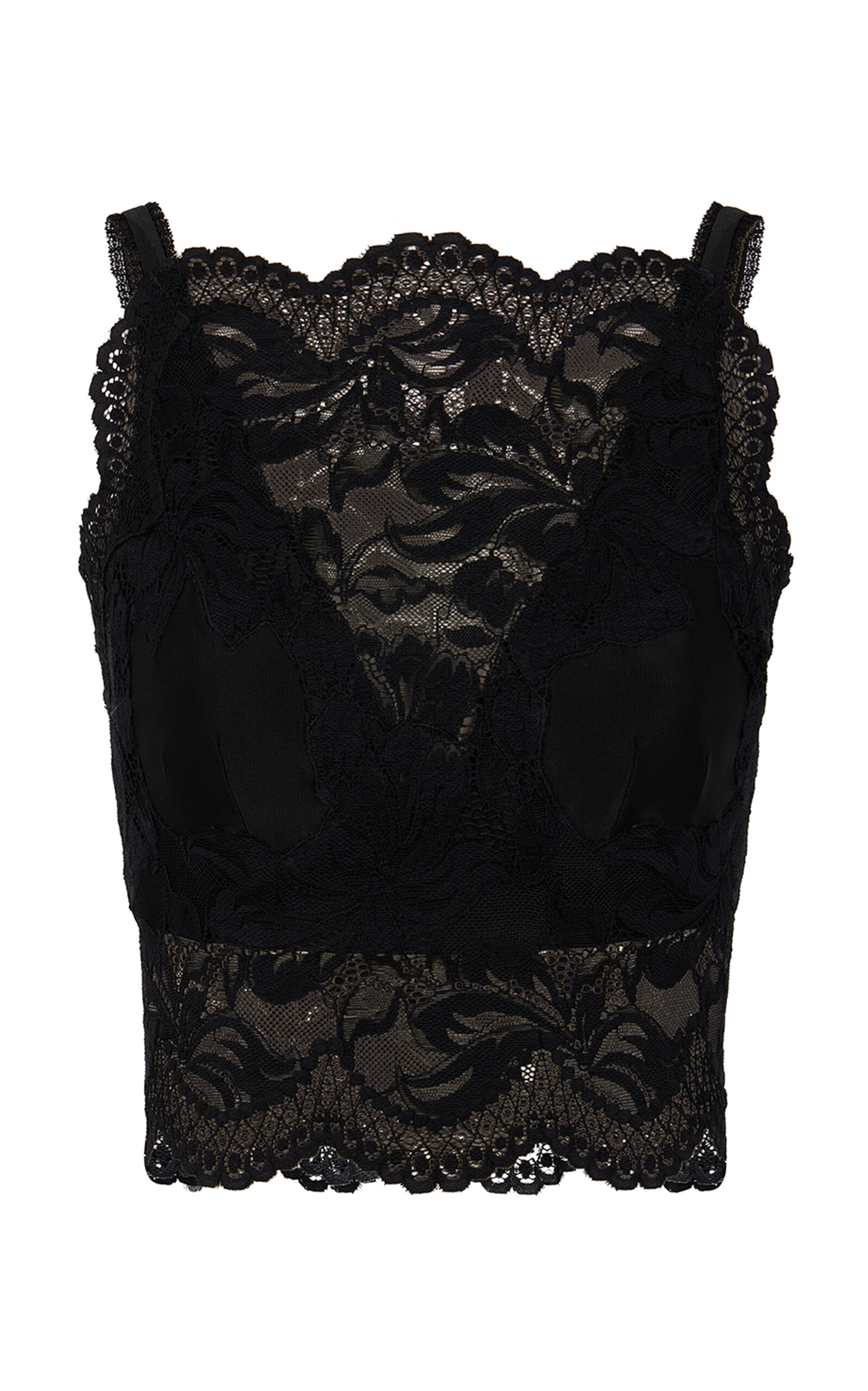 Rabanne Lace-detail Cropped Top In Black