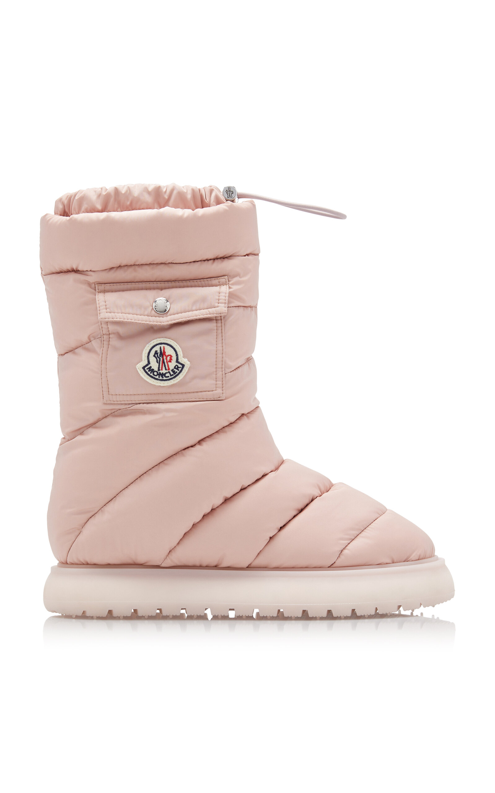 Shop Moncler Gaia Nylon Midi Snow Boots In Pink