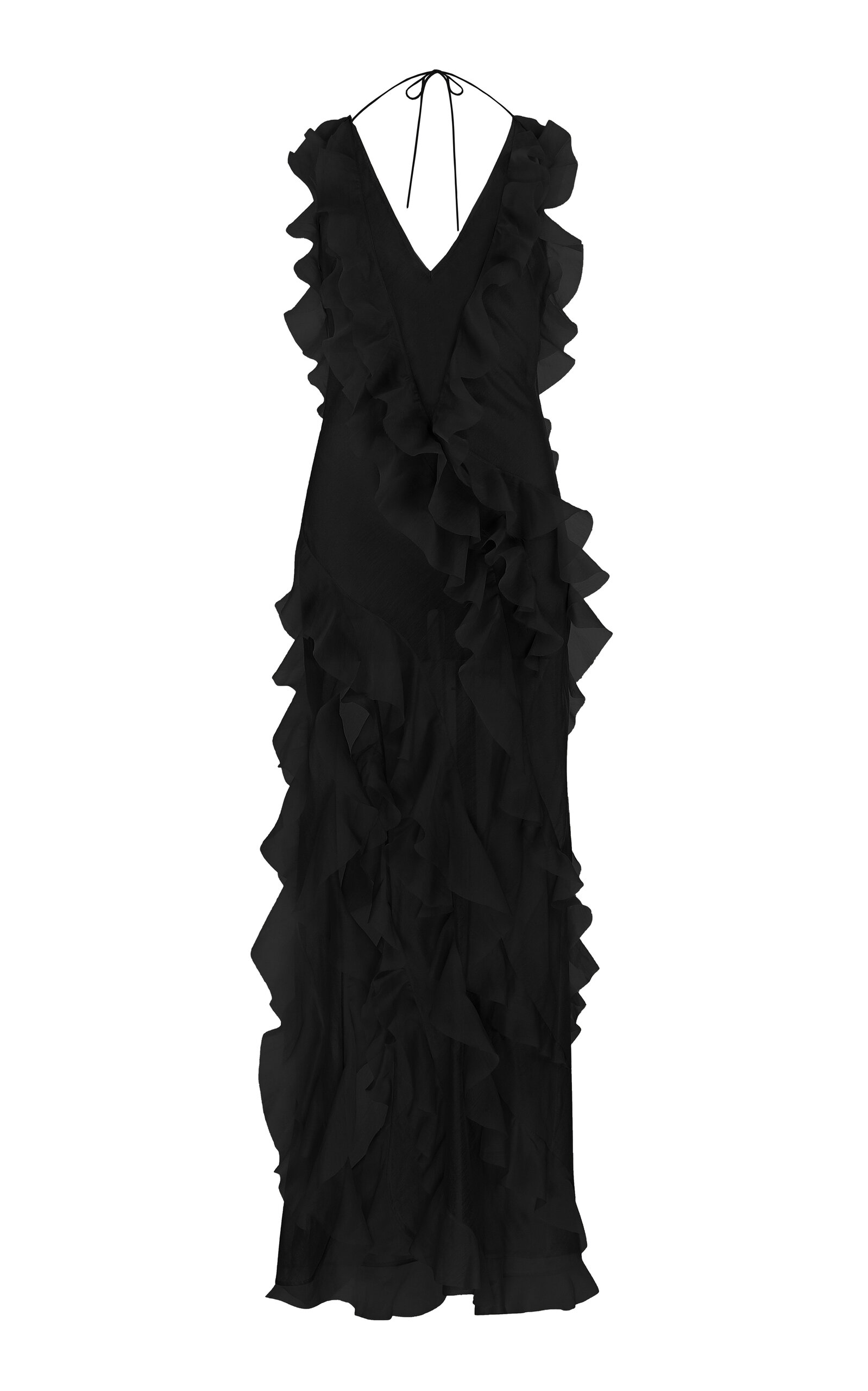 Anna October Women's Ruffled Maxi Dress In Black