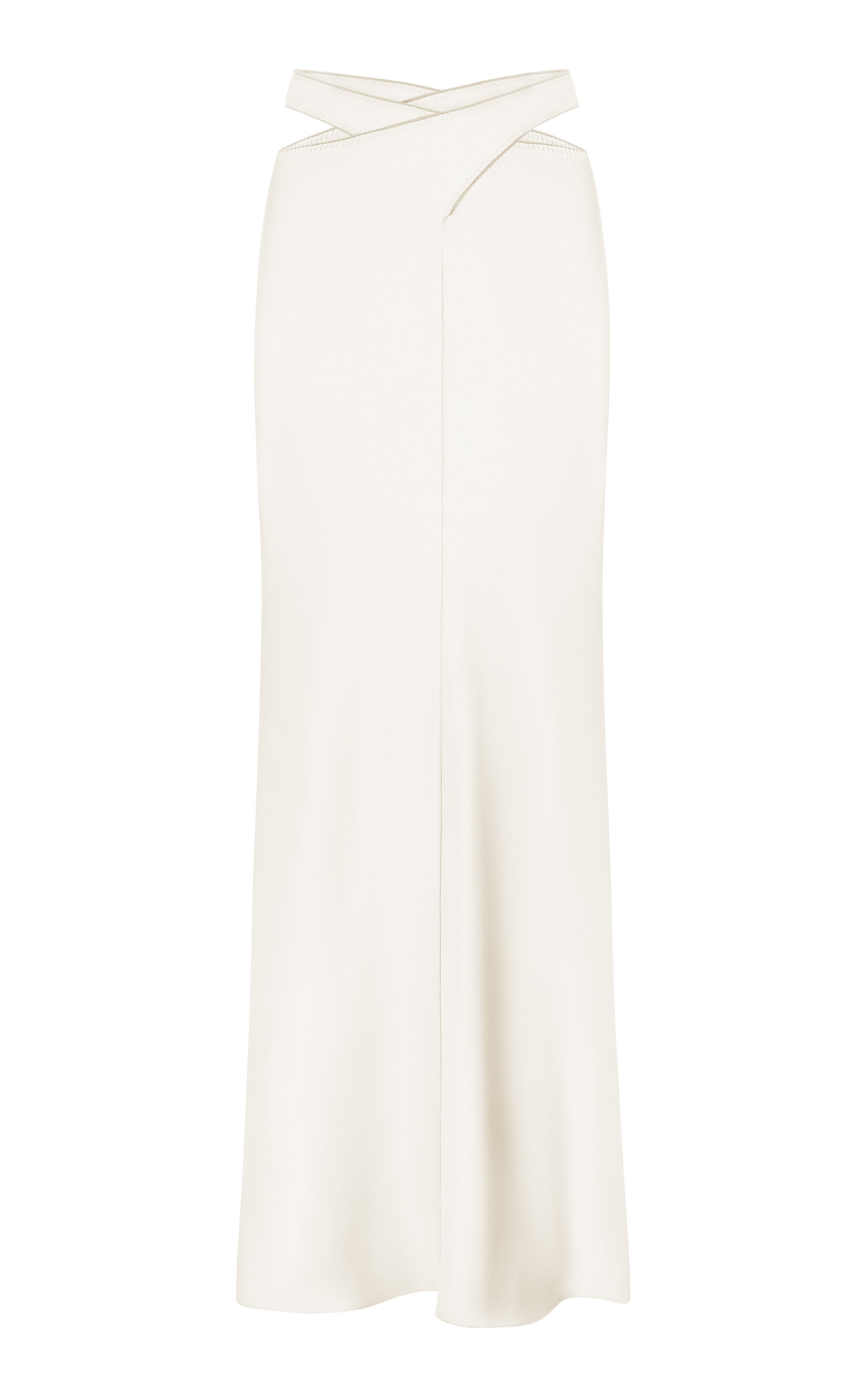 Shop Anna October Women's Crossed Satin Midi Skirt In White