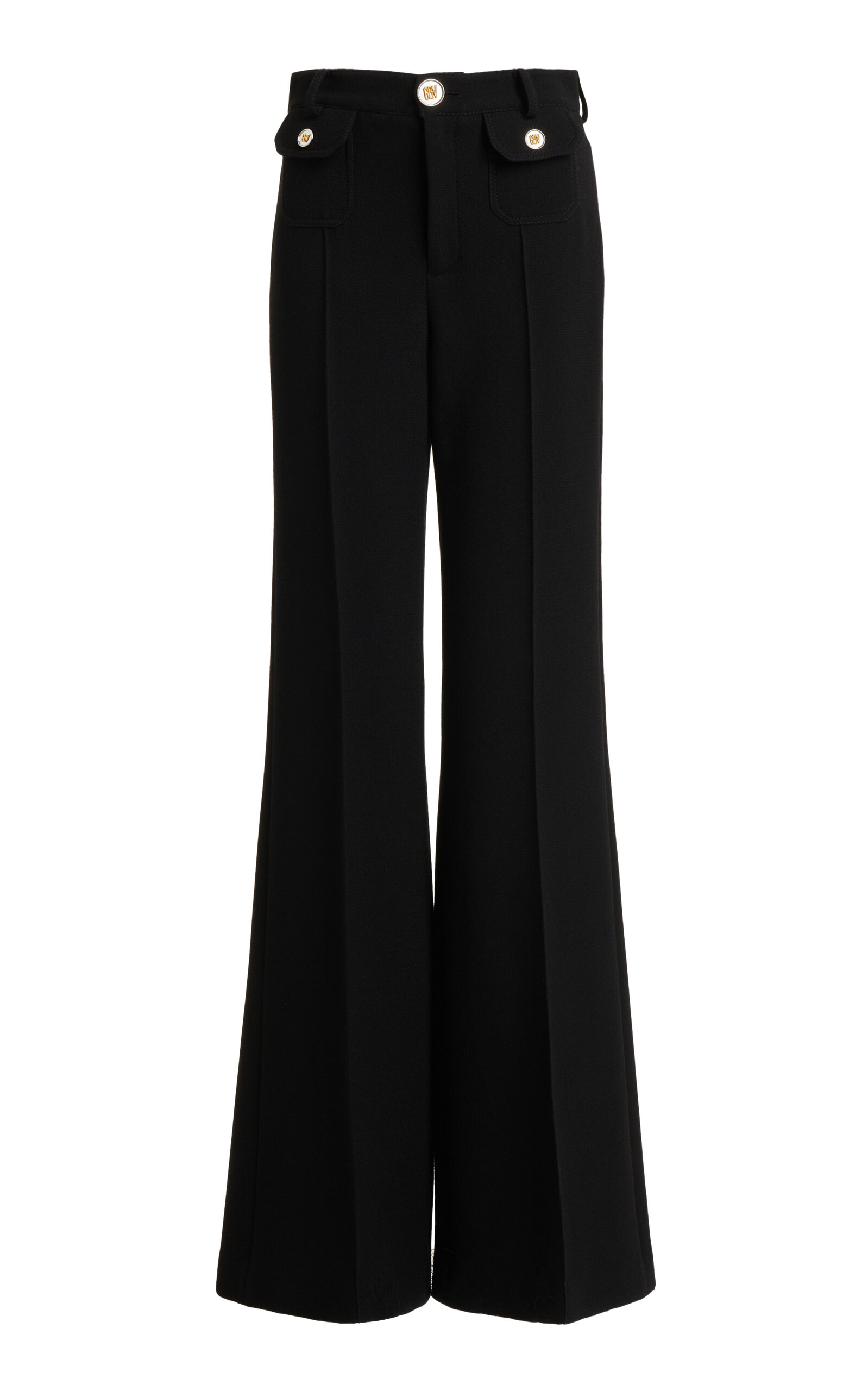 Giambattista Valli High-waist Wool Tailored Trousers In Black