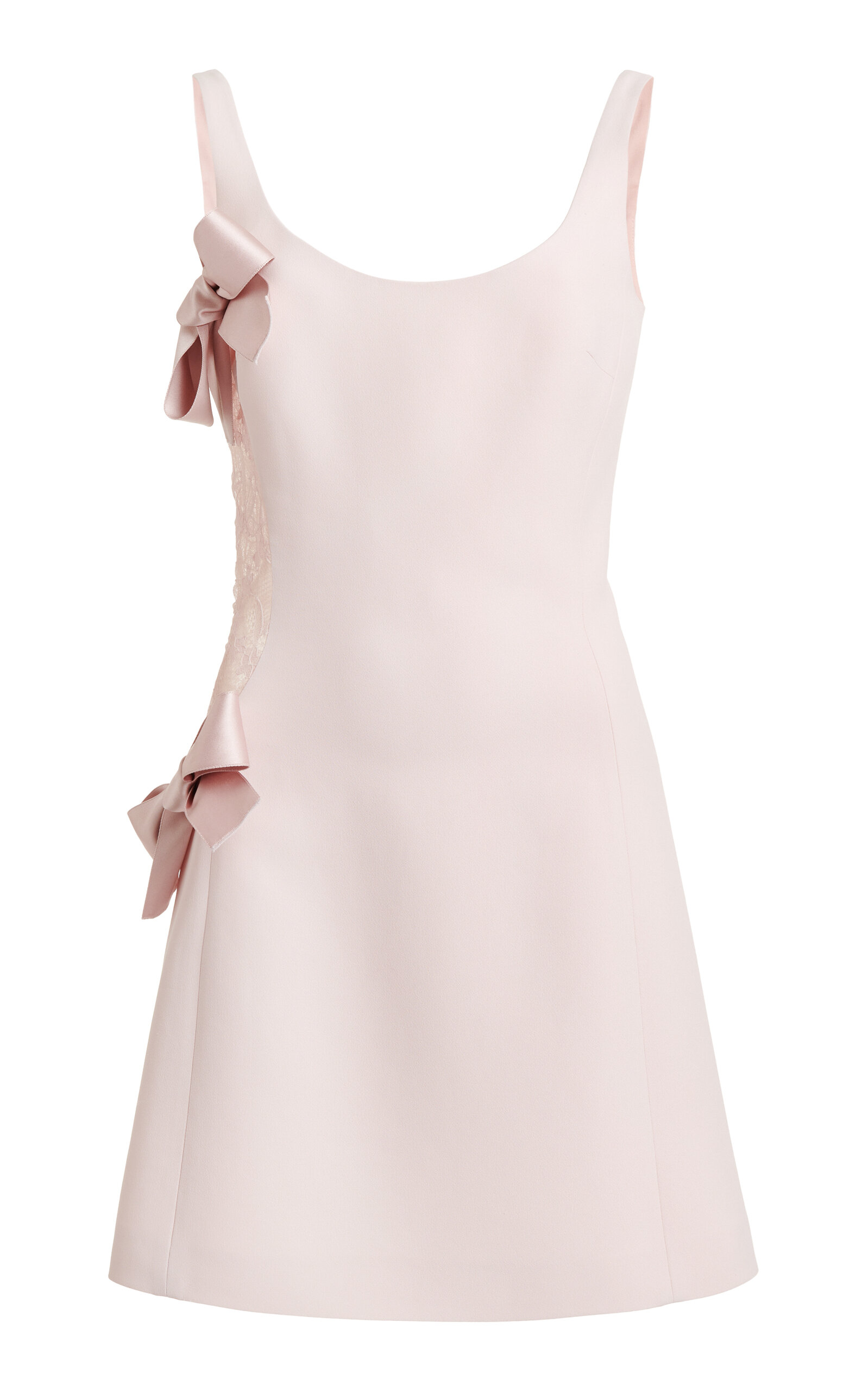 Giambattista Valli Bow-detailed Crepe Mini Dress In Light Pink