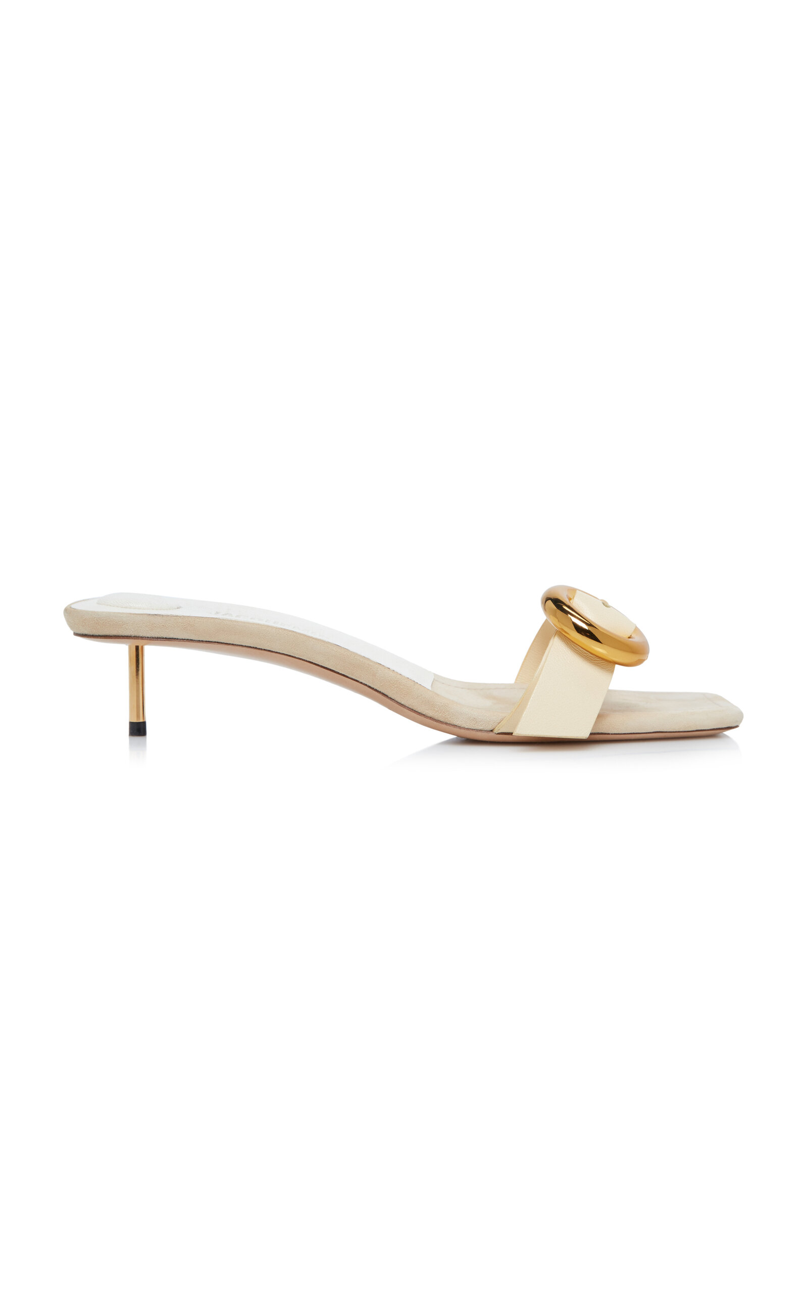 Shop Jacquemus Regalo Leather Sandals In Ivory