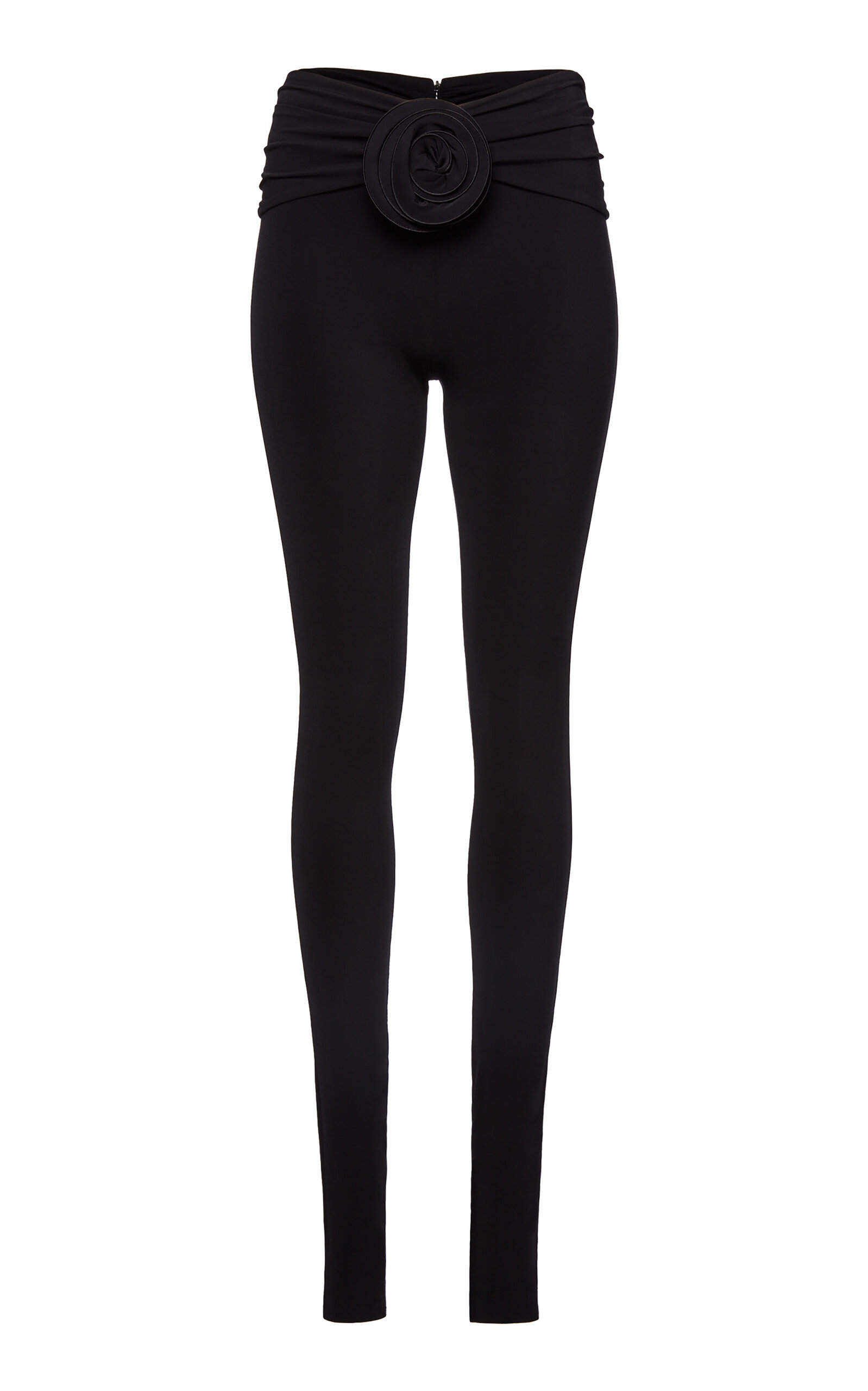 Magda Butrym Embellished Stretch-knit Skinny Pants In Black