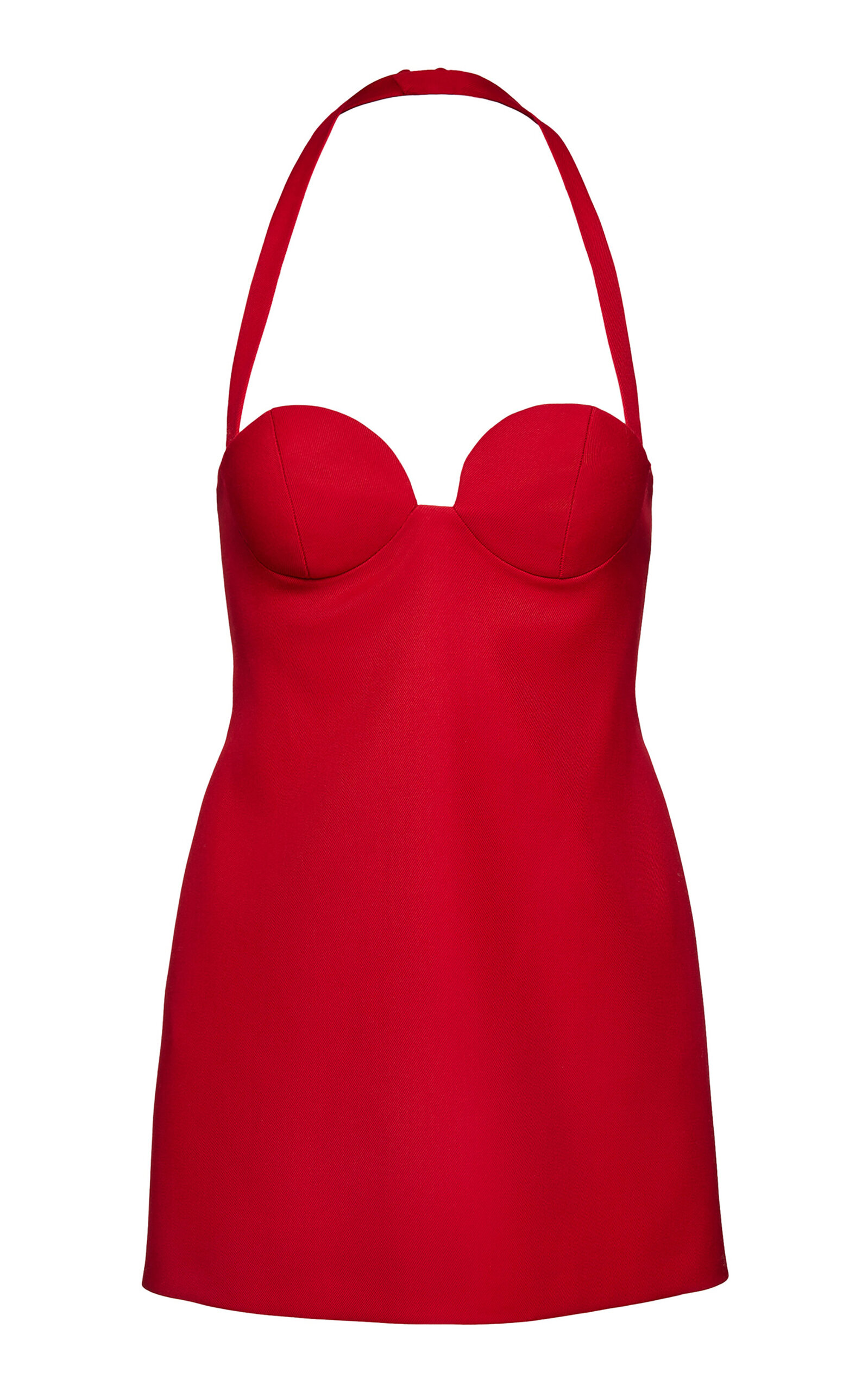Magda Butrym Cup-detailed Wool-silk Mini Dress In Red