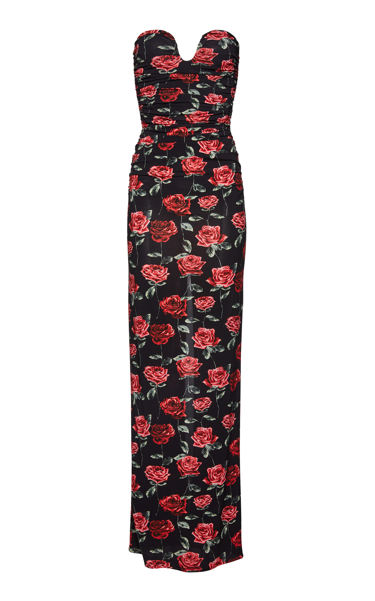 Magda Butrym Strapless Floral Print Gown In Floral