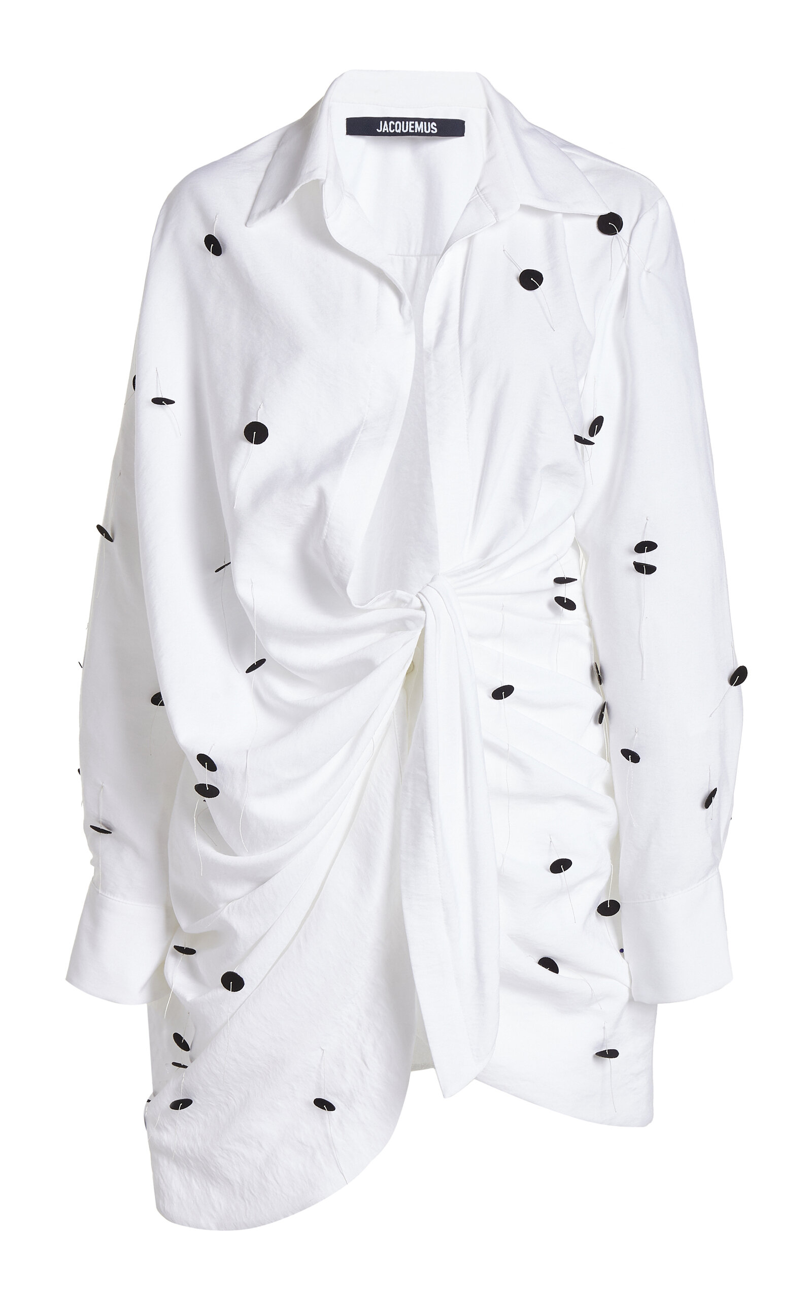 Jacquemus Long-sleeved Shirt Dress In Black,white