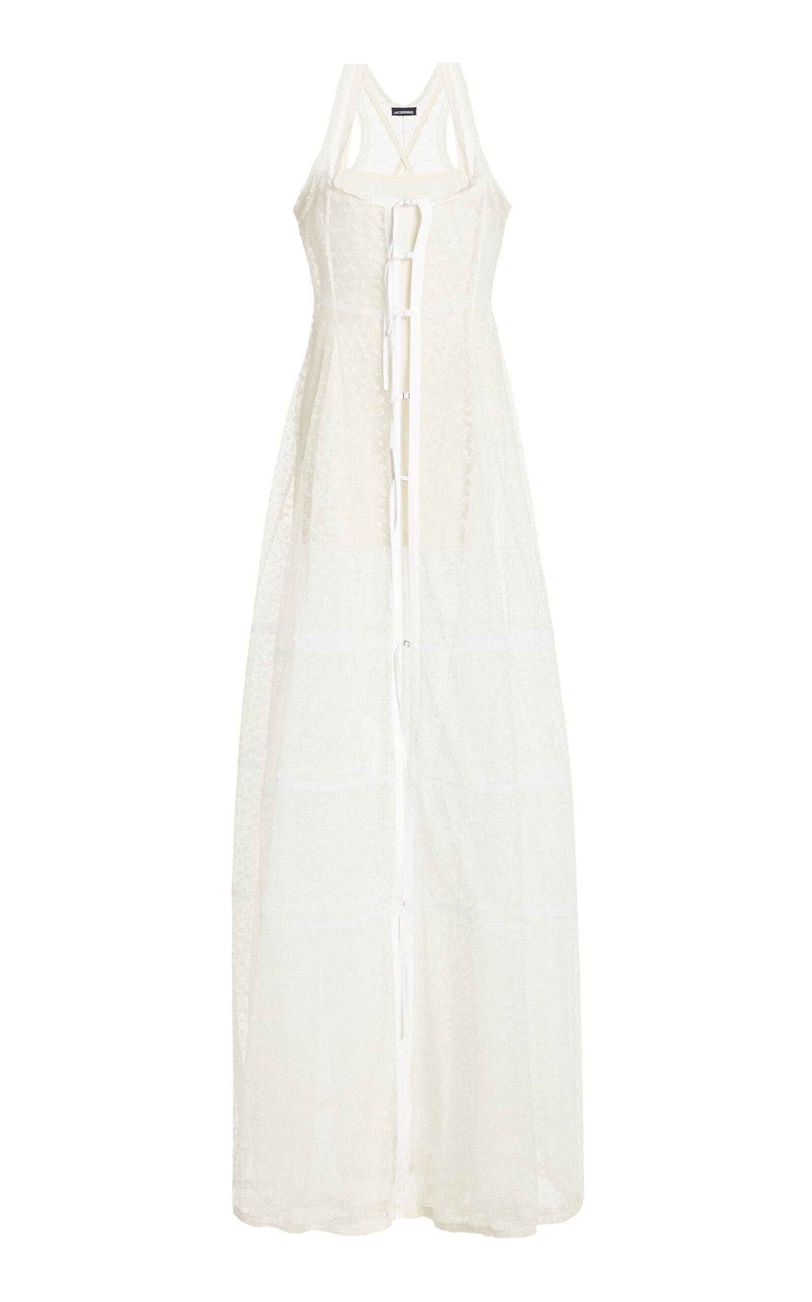 Jacquemus Dentelle Lace Maxi Dress In White