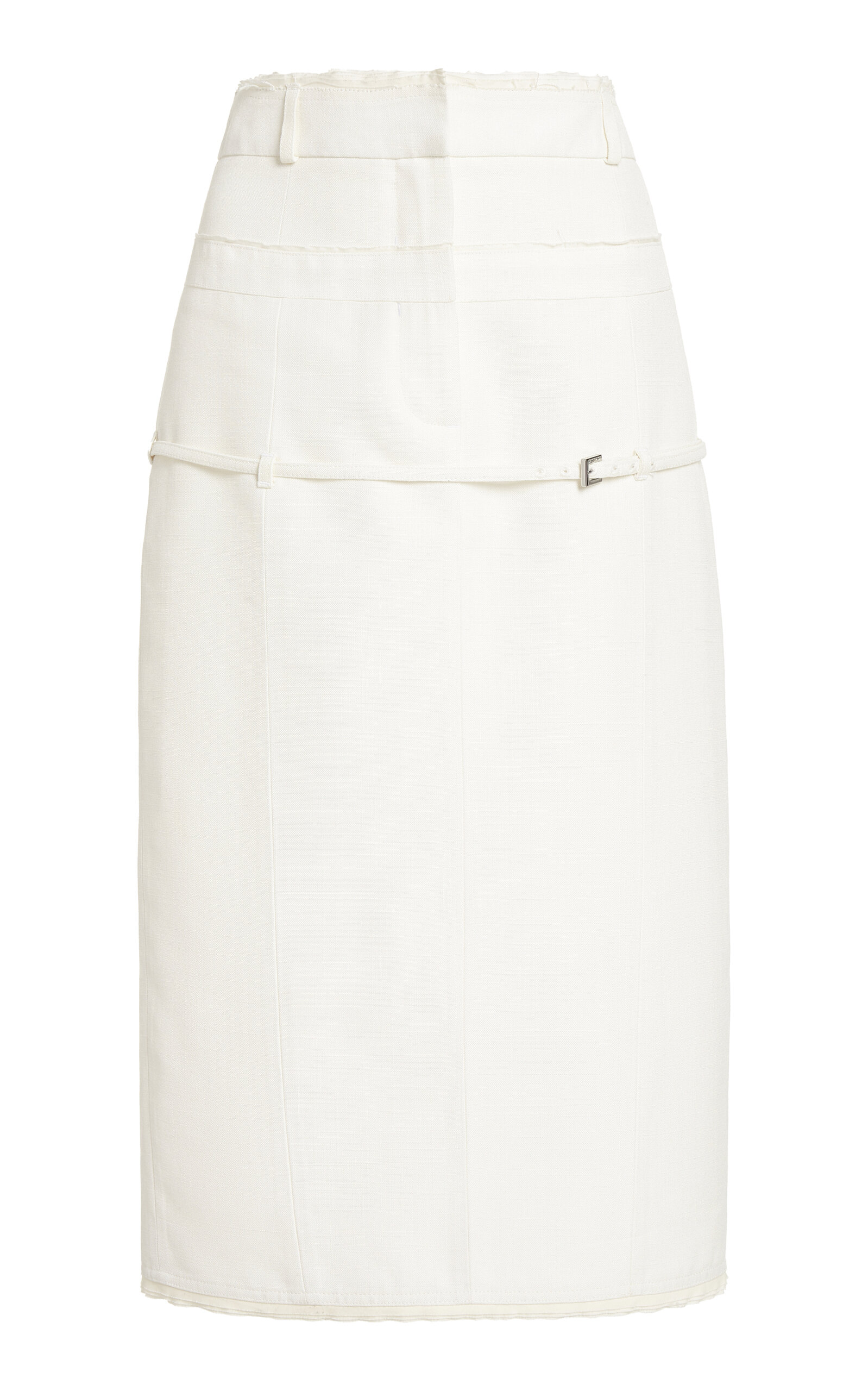 Jacquemus Caraco Tie-detailed Canvas Midi Skirt In White
