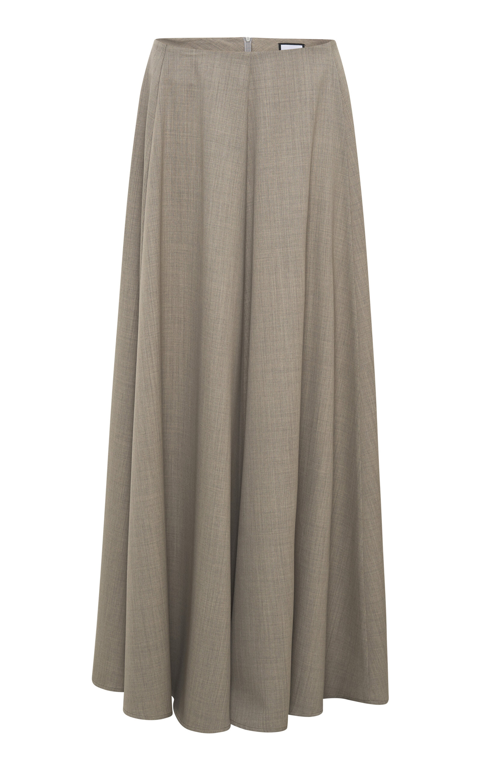 Panelled Wool Midi Skirt