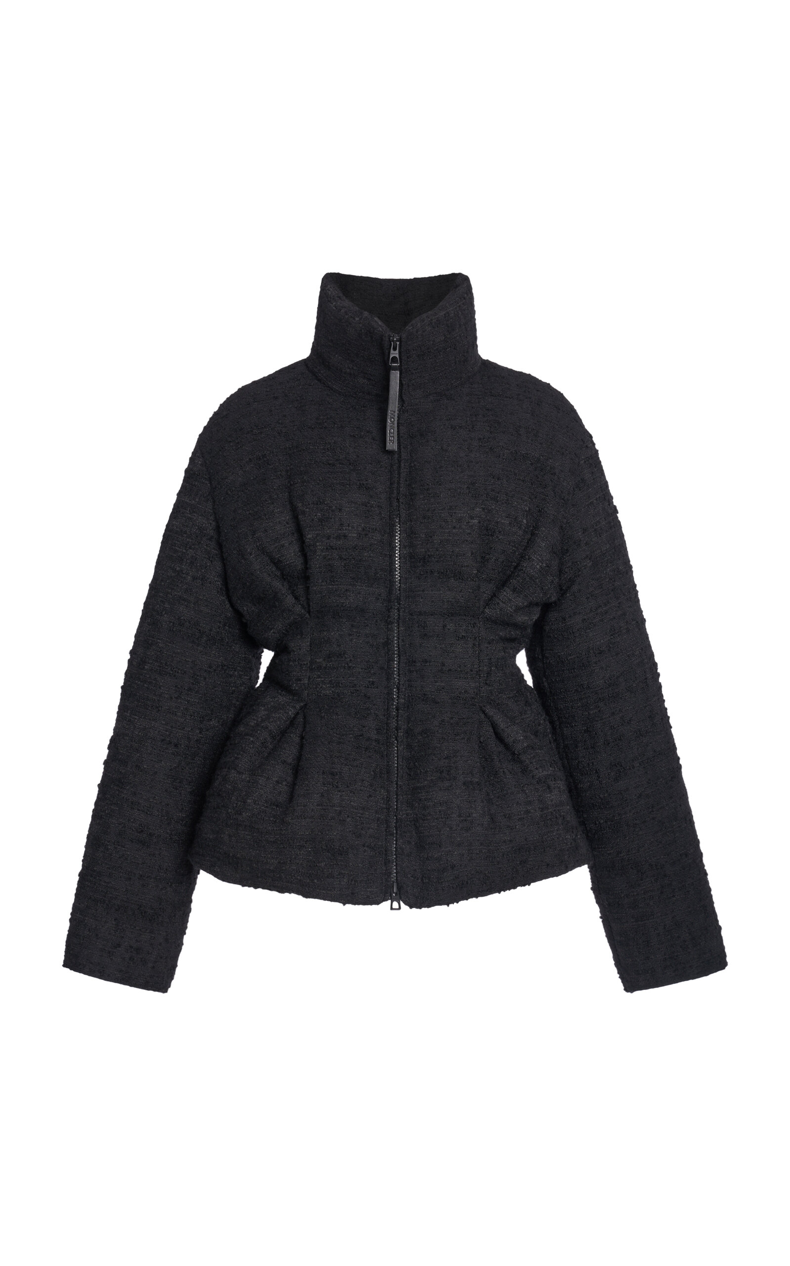 Moncler Caraline Tweed Puffer Jacket In Black