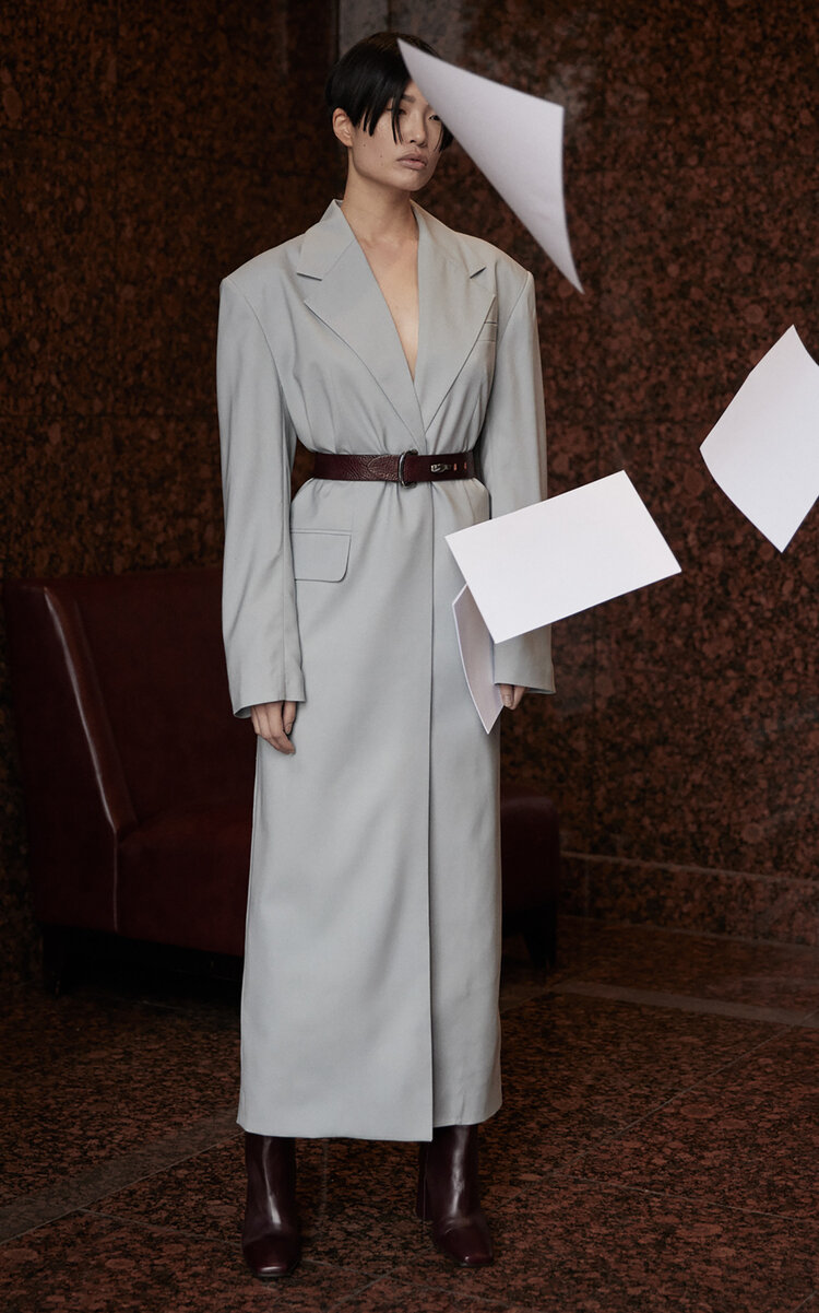 Aya Muse Women's Iso Wool Trench Coat In Light Blue | ModeSens