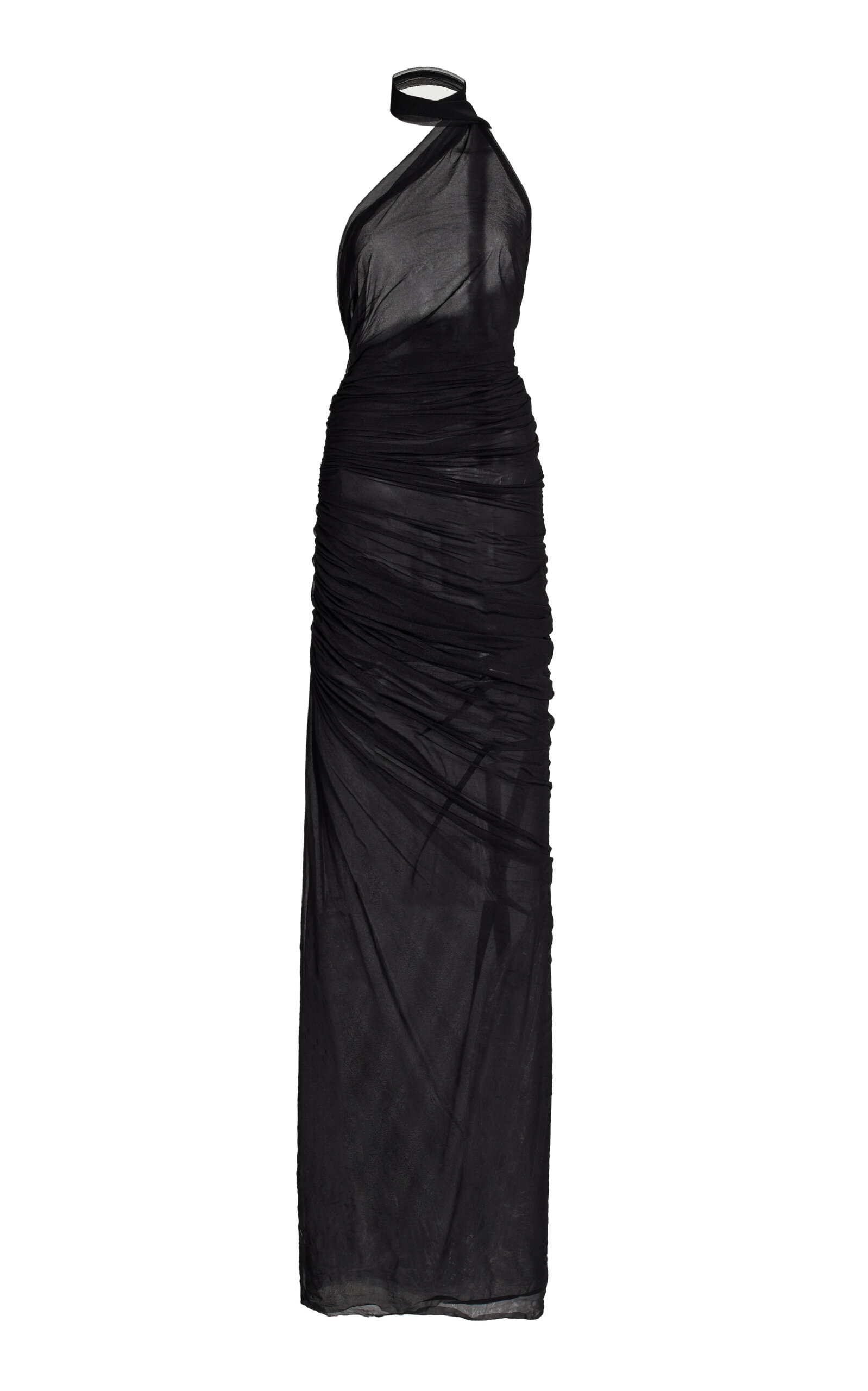 LUDOVIC DE SAINT SERNIN KENDALL GEORGETTE MAXI HALTER DRESS