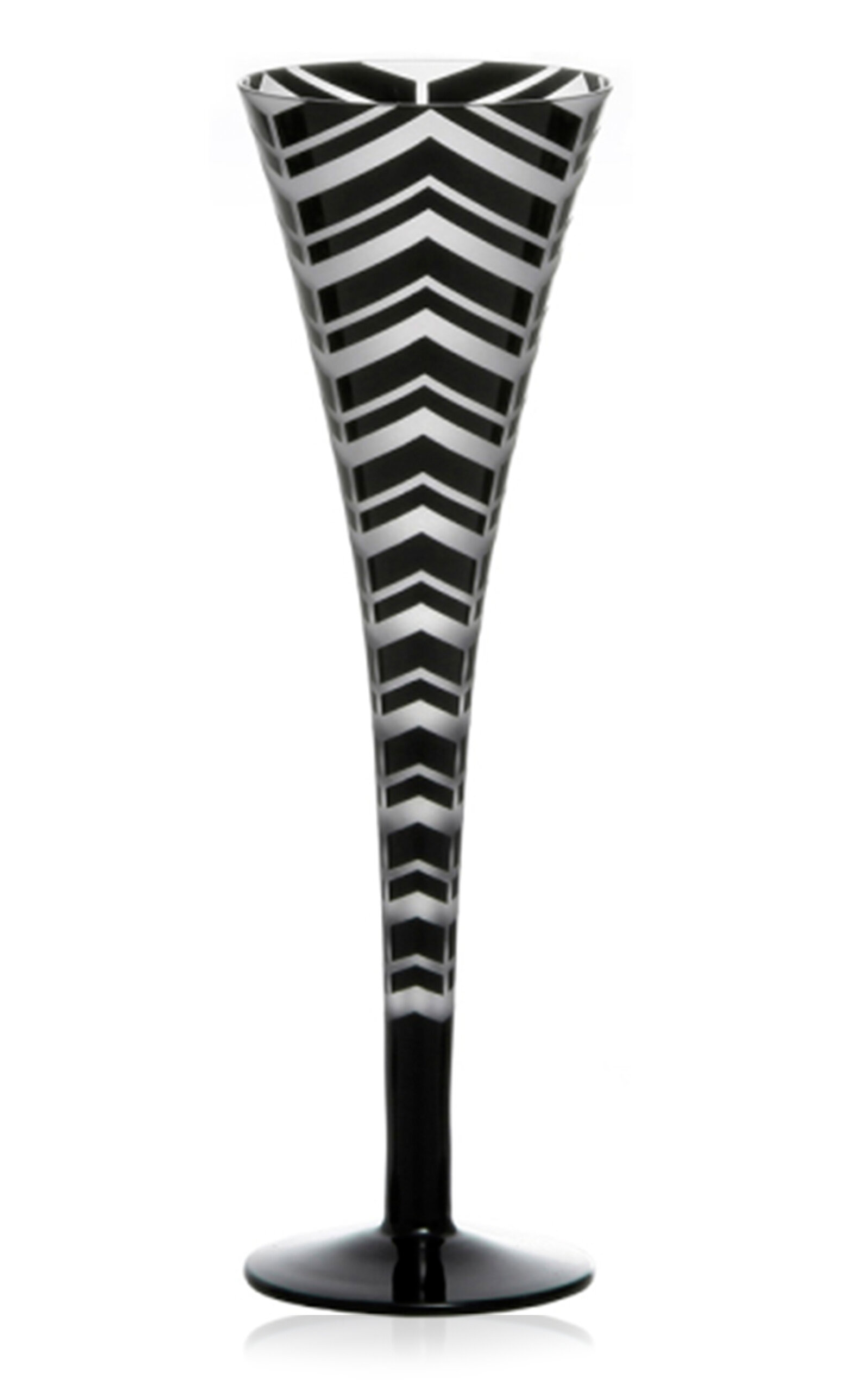 Artel Herringbone Glass Champagne Flute - Black
