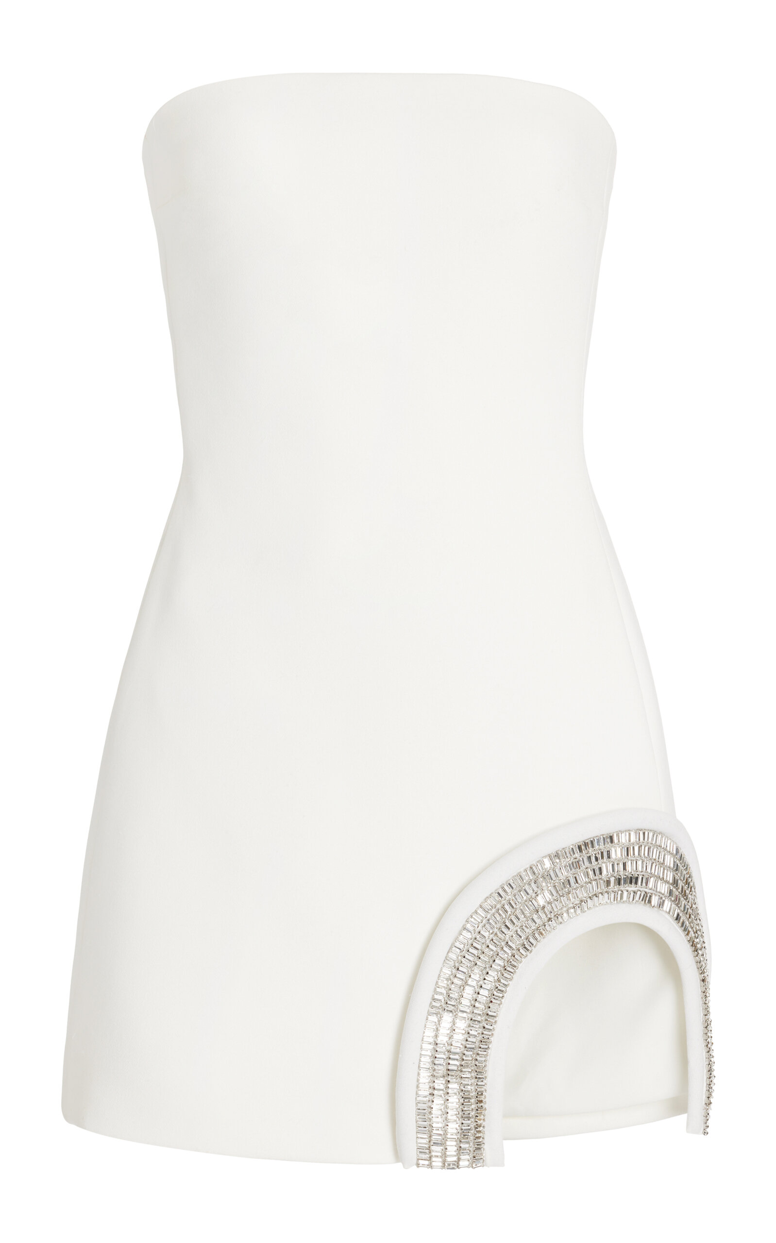 David Koma Crystal-embellished Cady Mini Dress In White