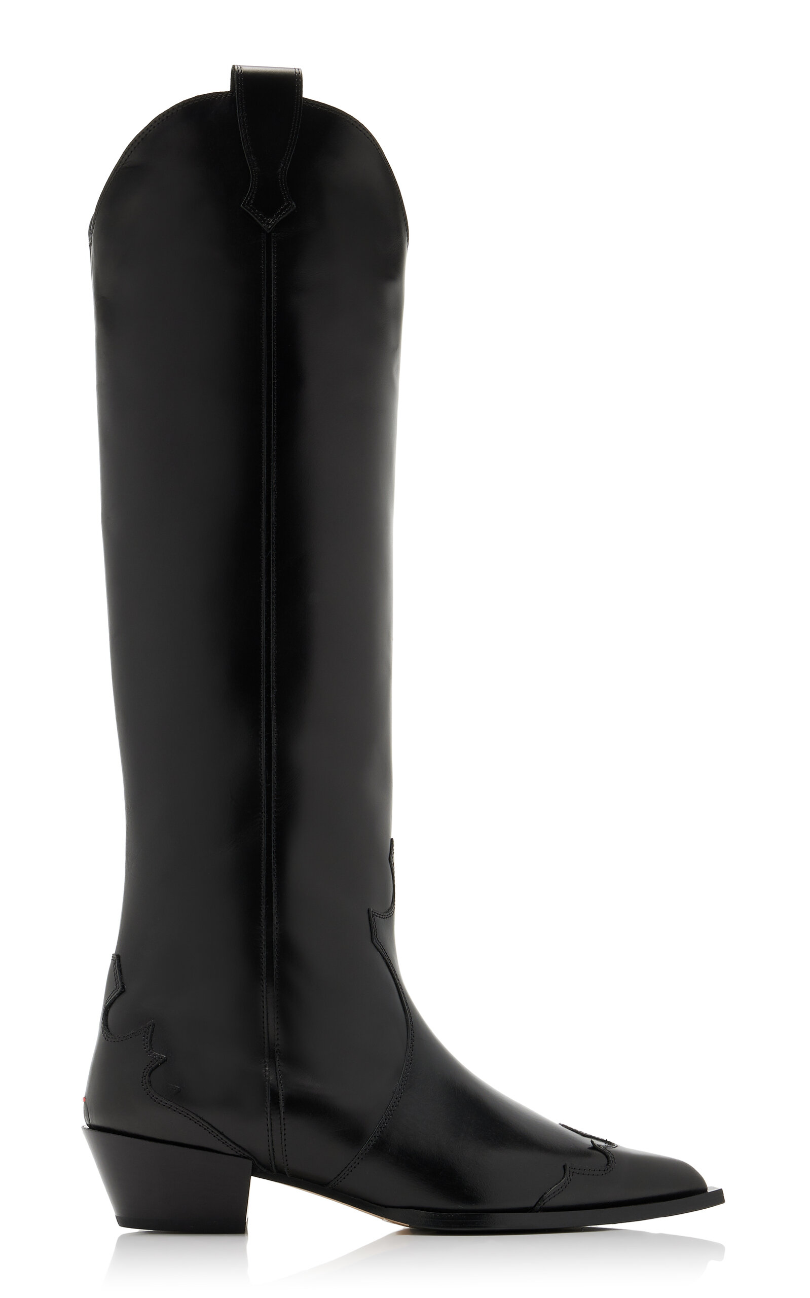 Aeyde 70mm Pointed-toe Leather Boots In Black