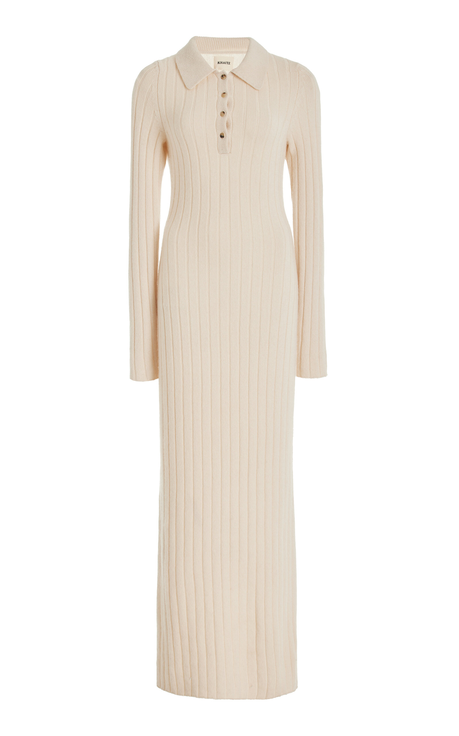 KHAITE HANS RIBBED-KNIT CASHMERE MAXI DRESS