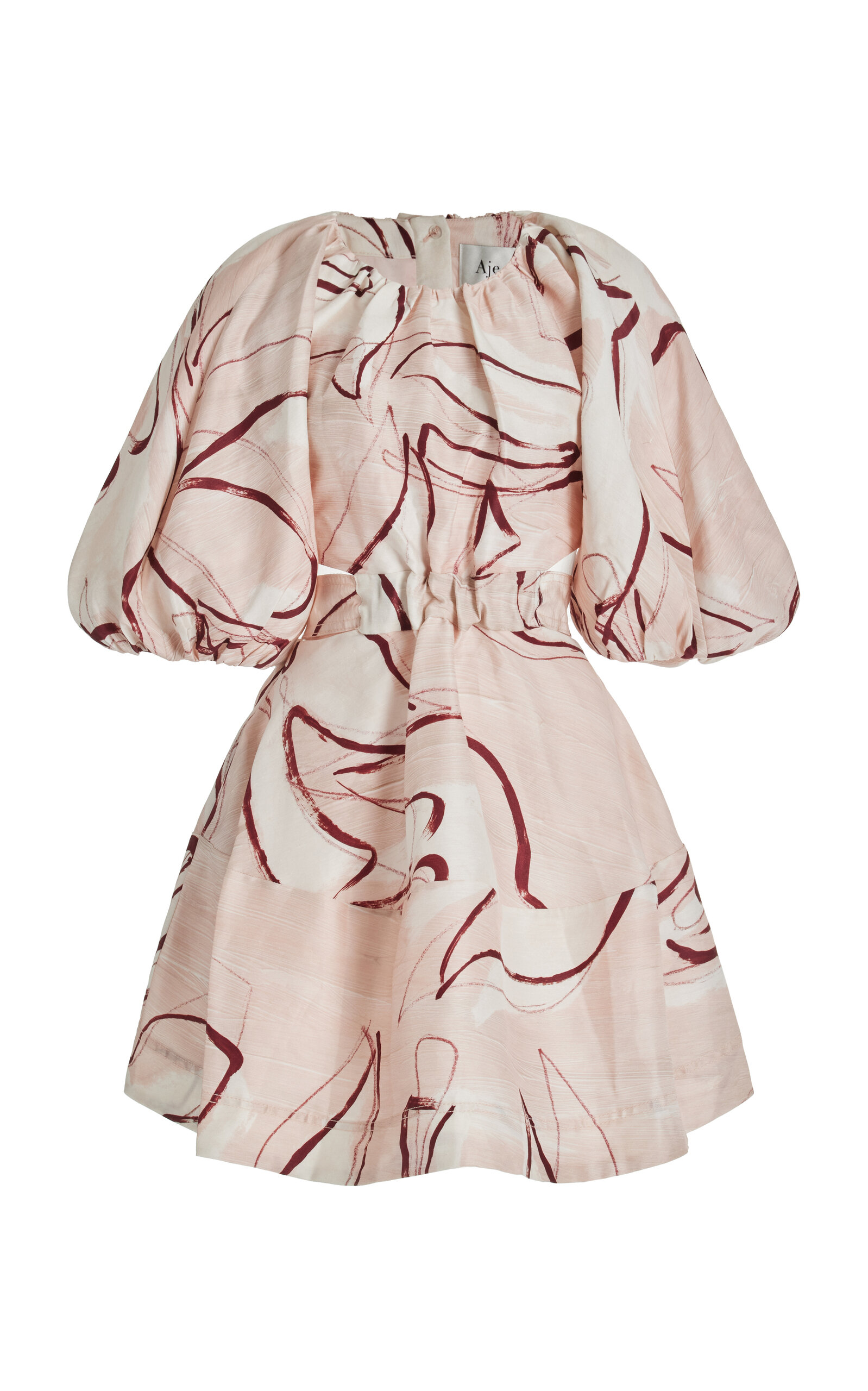AJE PSYCHEDELIA PRINTED CUT-OUT MINI DRESS
