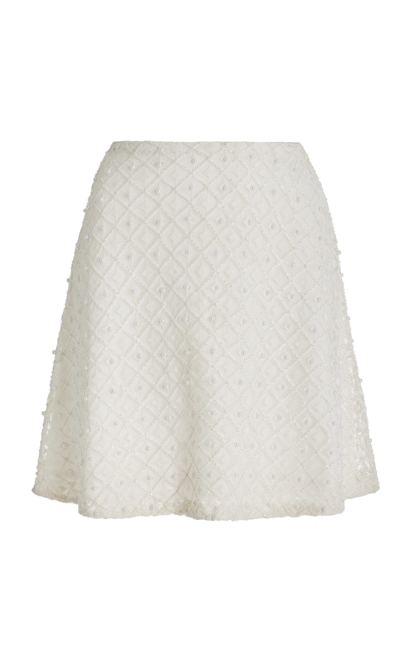 Aje Freya Crystal and Pearl-Embellished Mini Skirt - Ivory