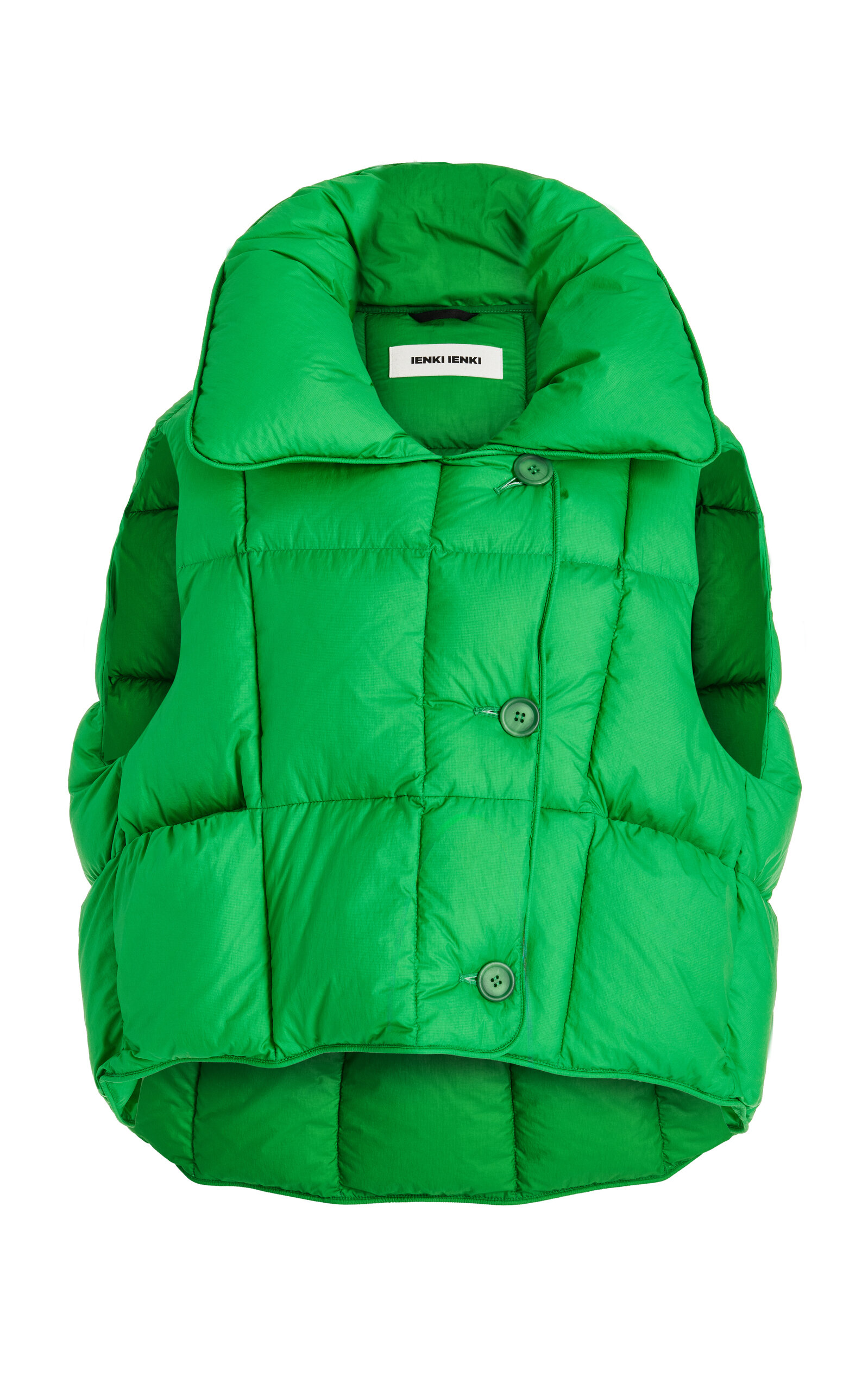 Ienki Ienki Oversized-collar Puffer Waistcoat In Green
