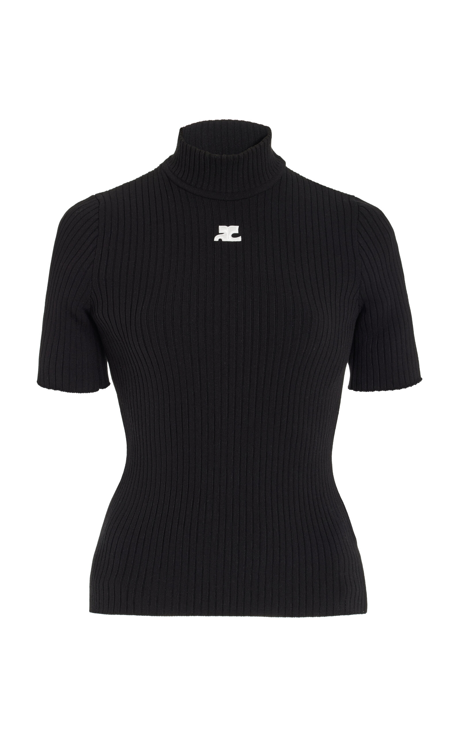Shop Courrèges Re-edition Ribbed-knit Sweater In Black