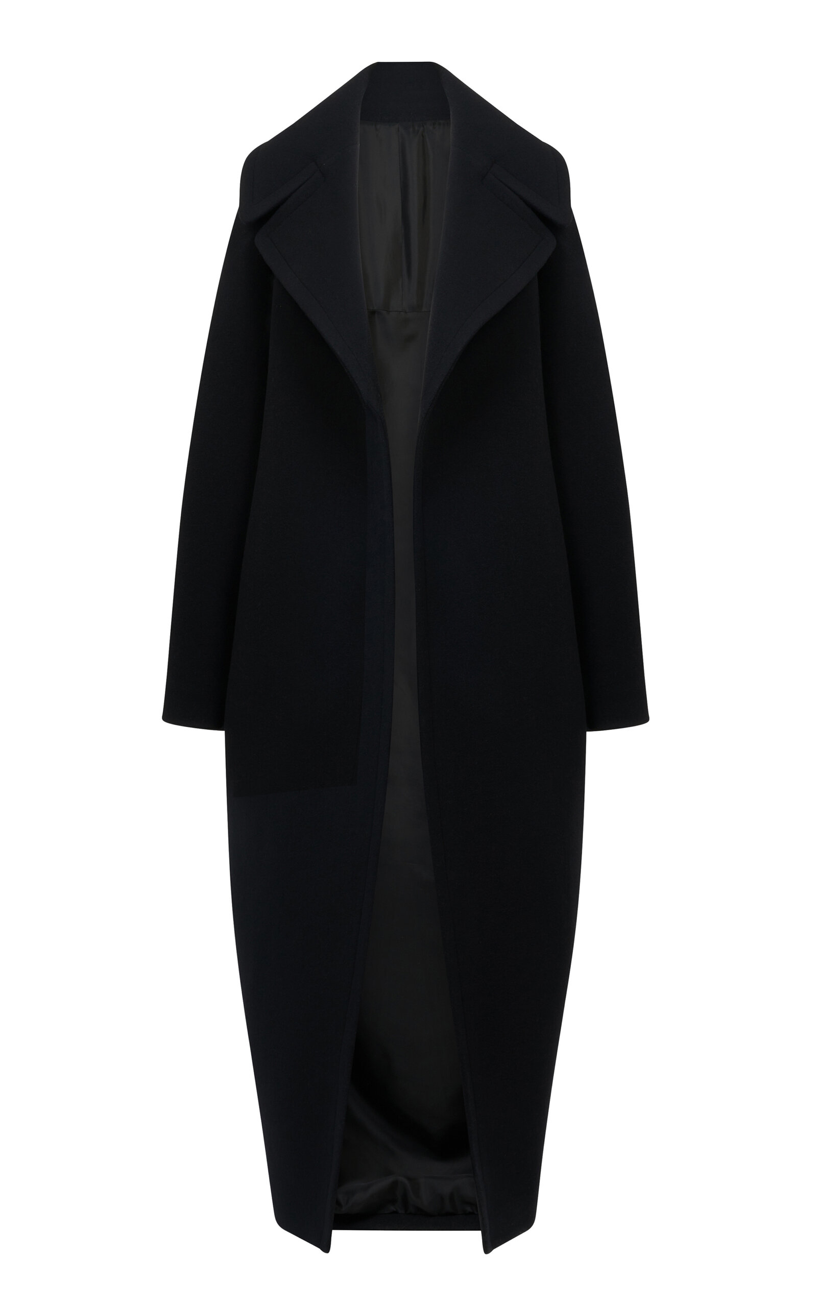 Alaïa Rounded Wool Maxi Coat In Black
