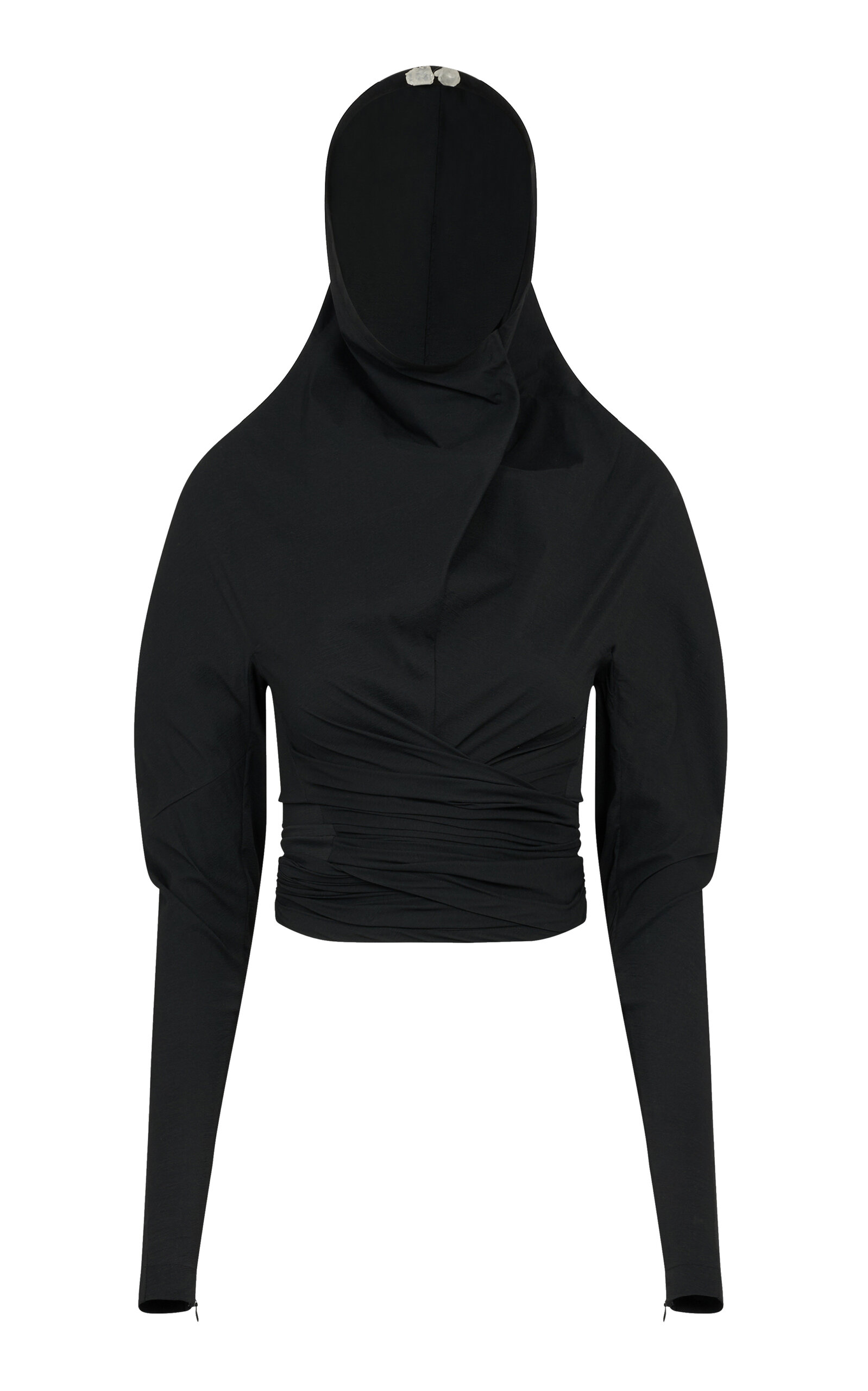ALAÏA HOODED TAFFETA TOP
