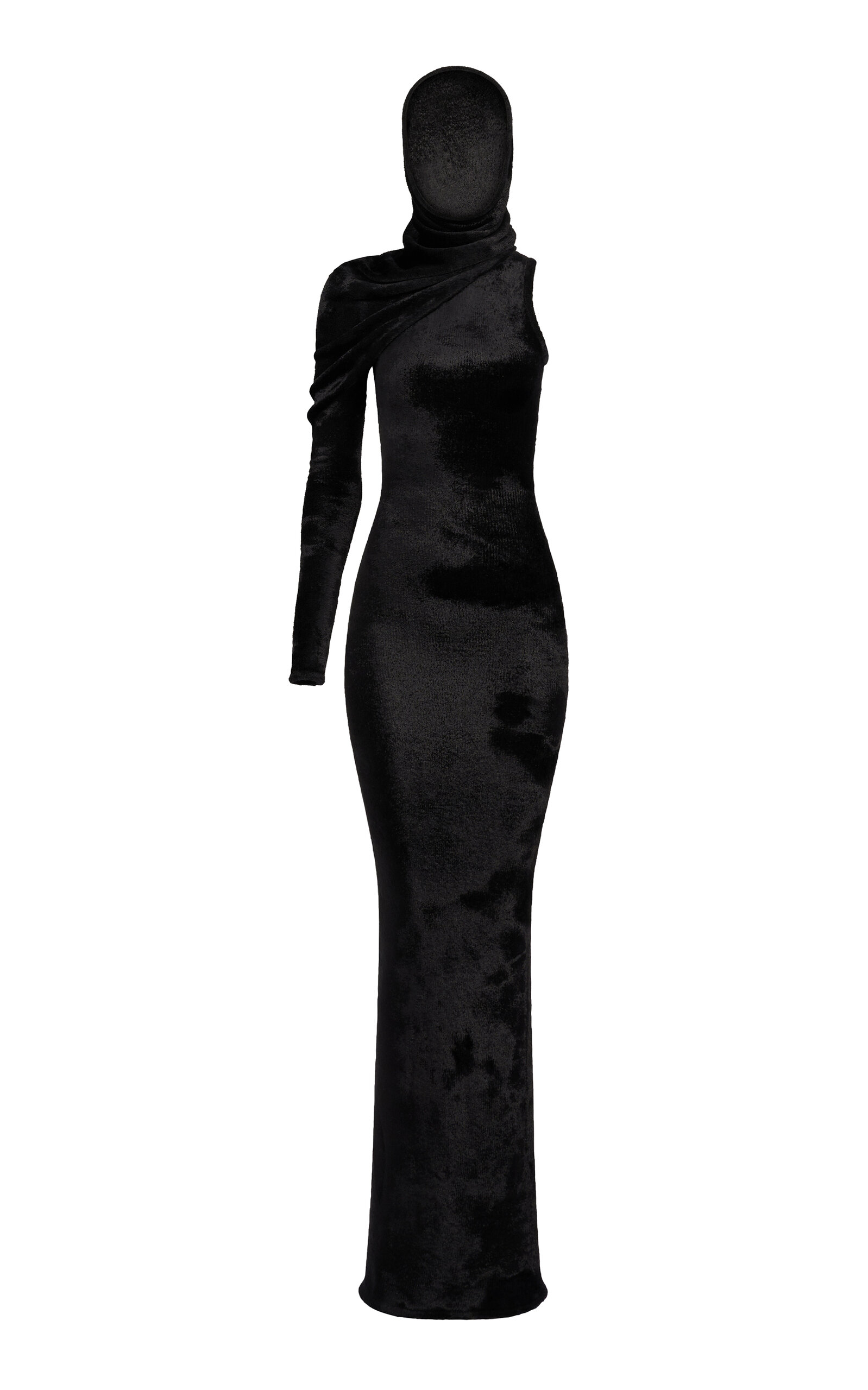 Shop Alaïa Convertible Velvet Maxi Dress In Black