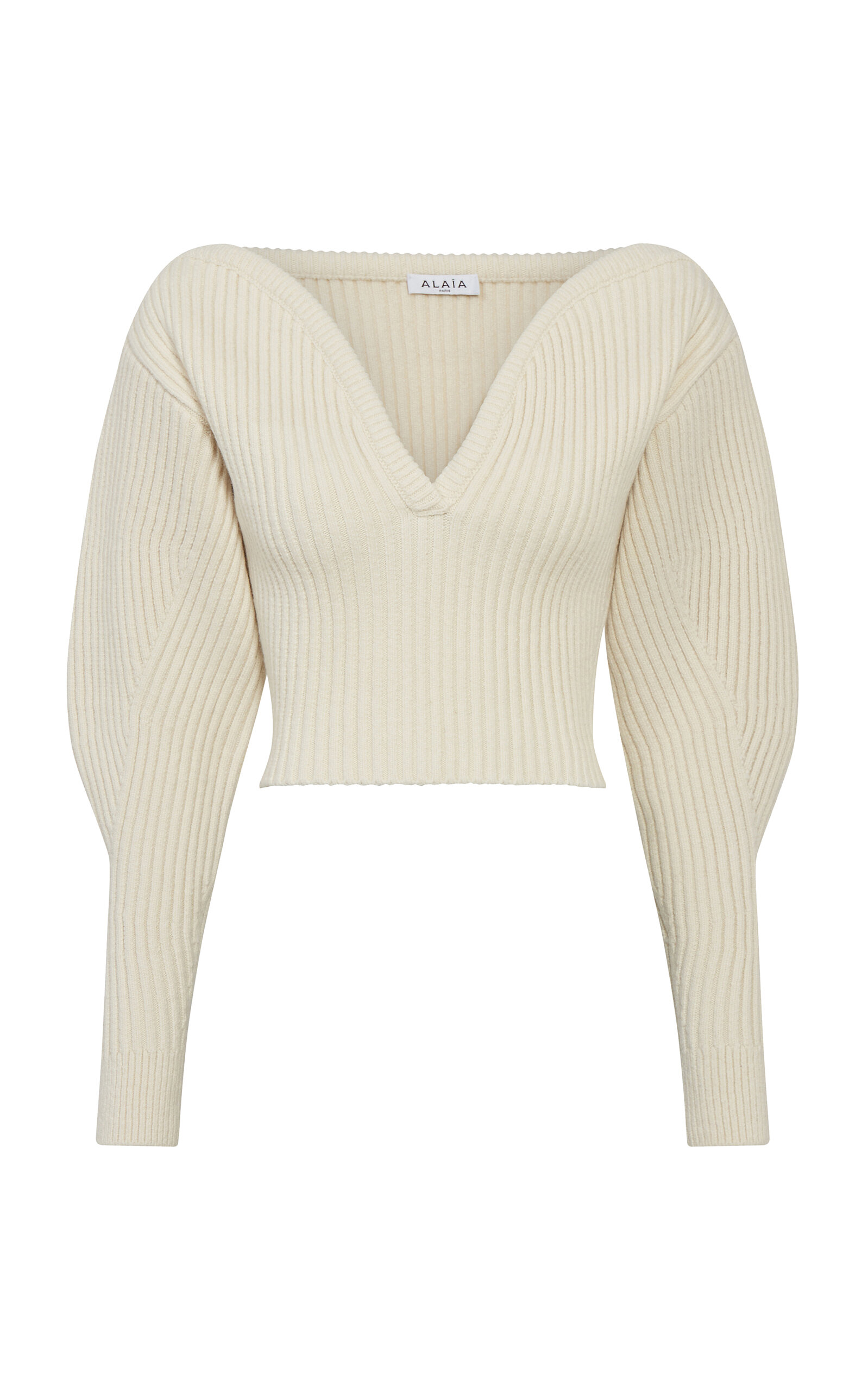 ALAÏA RIBBED WOOL-BLEND SWEATER