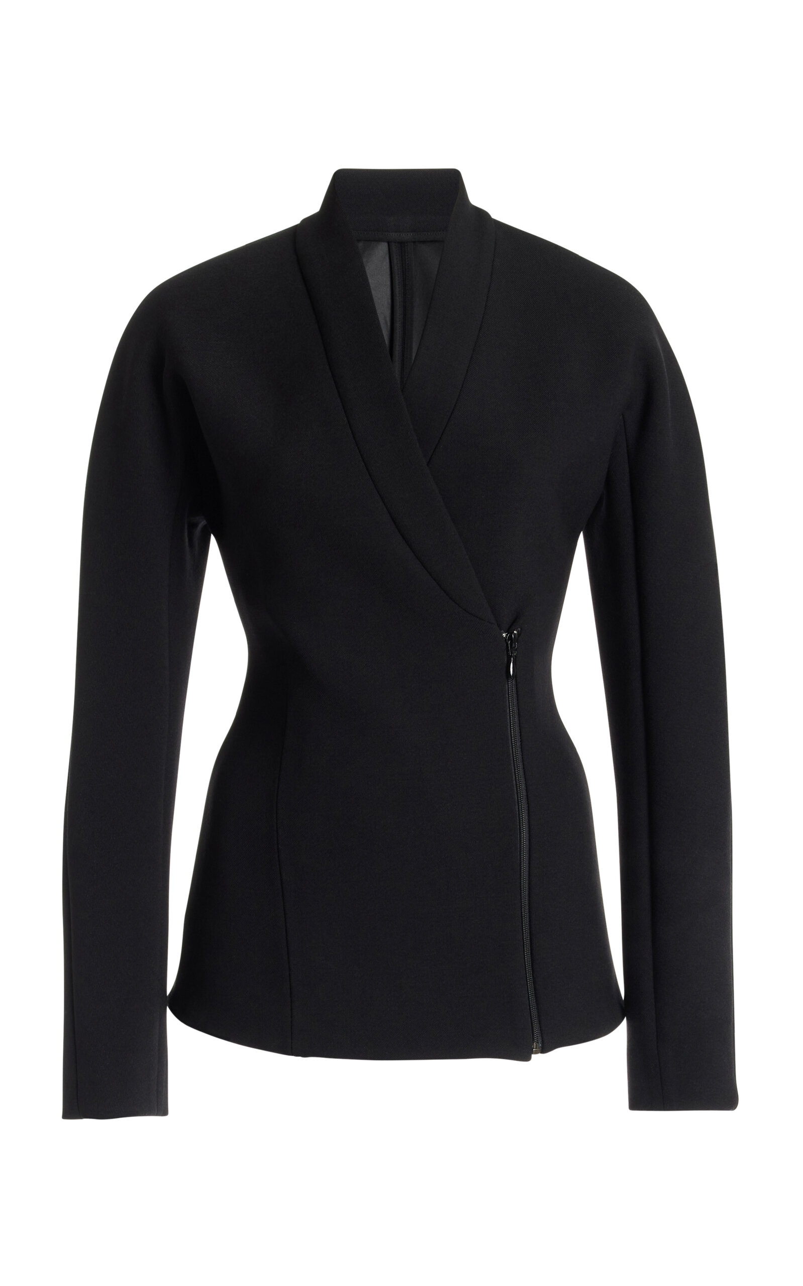 Alaïa Pin-detailed Knit Wrap Jacket In Black