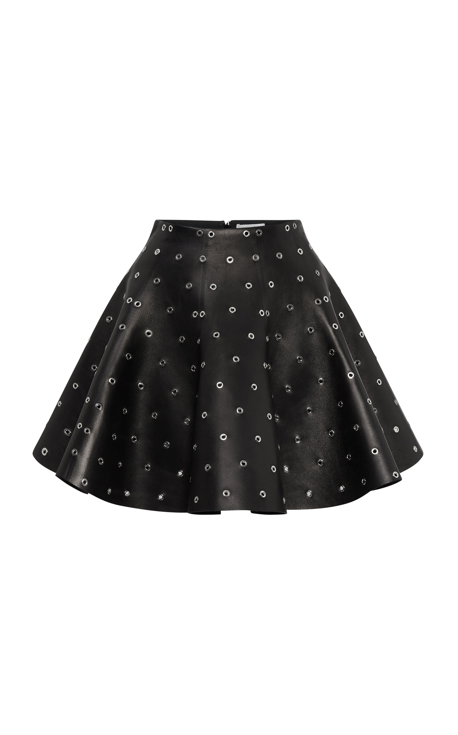 Alaïa Eyelet-embellished Leather Mini Skirt In Black