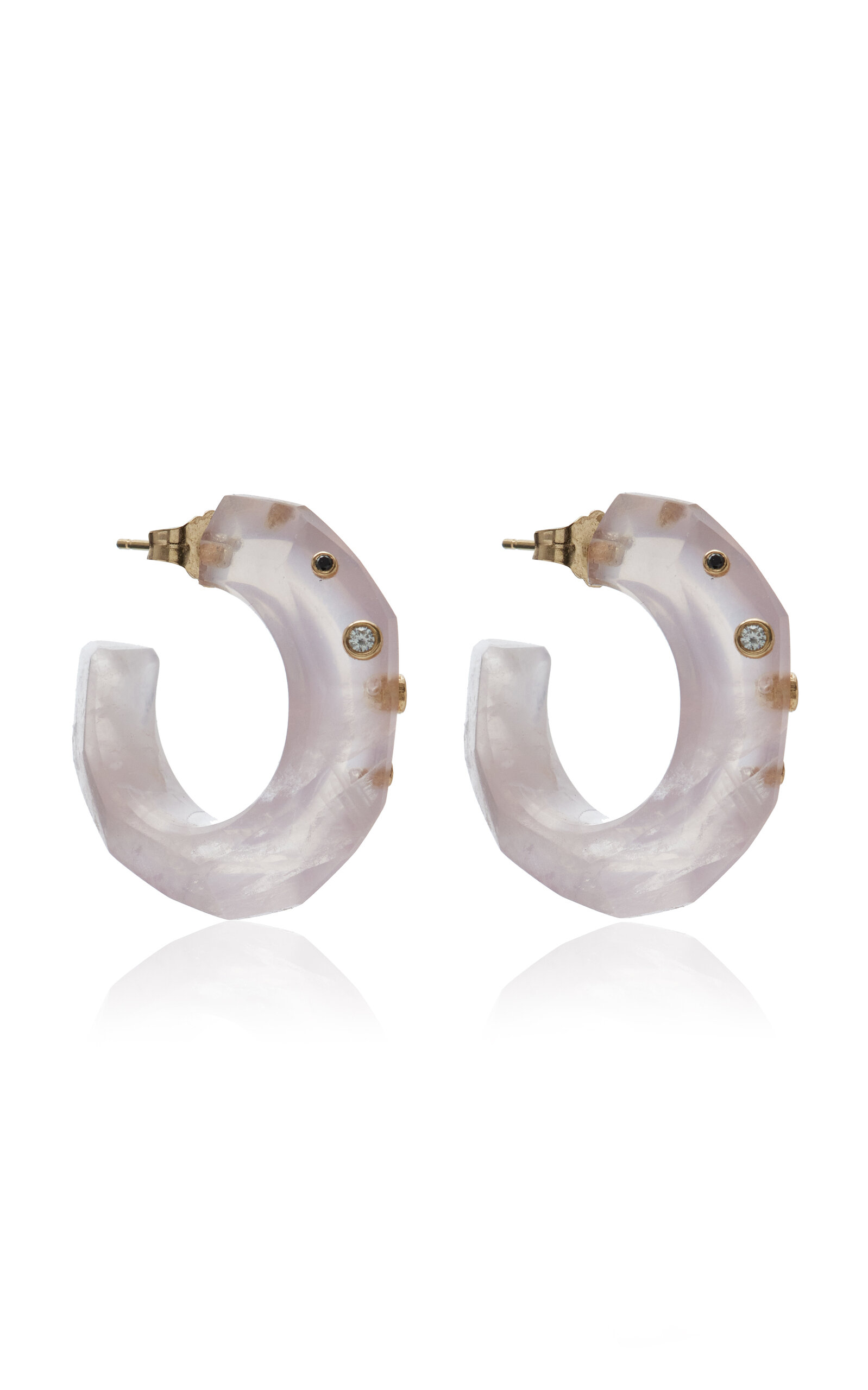 Bleecker & Prince Women's XL Summer and Rain Quartz Hoop Earrings