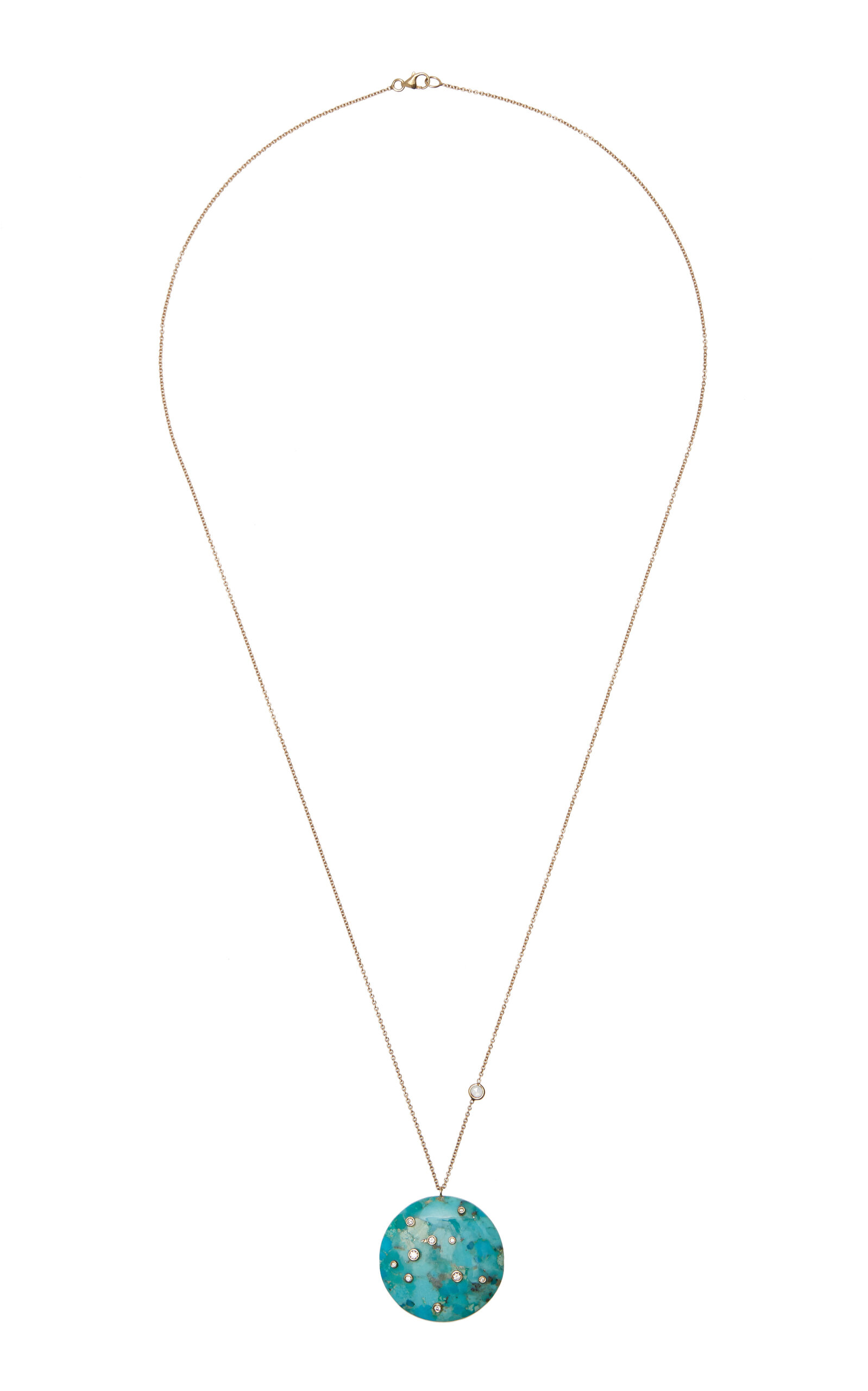 Bleecker & Prince Women's Large Constellation 14K Yellow Gold Turquoise Necklace