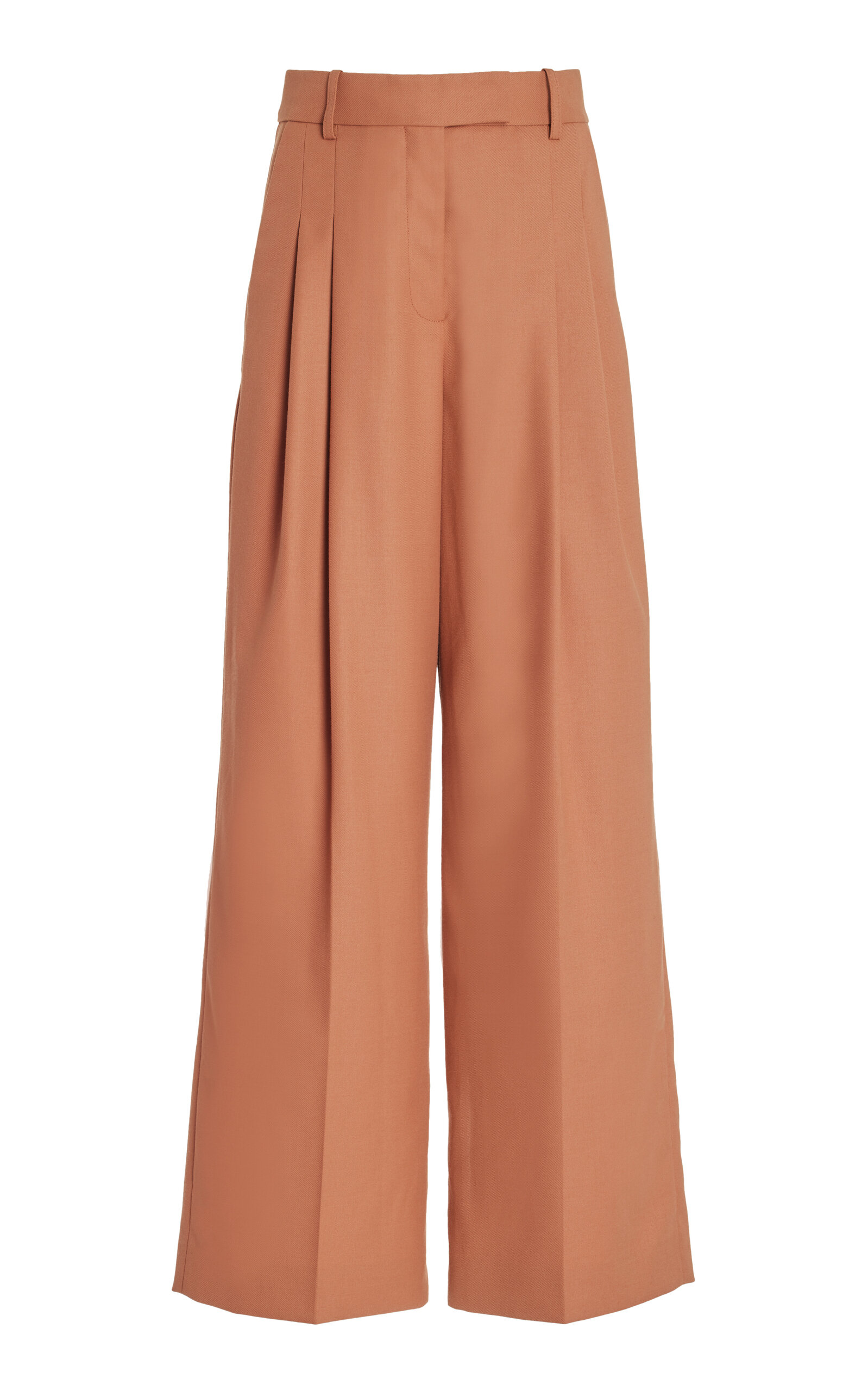 By Malene Birger Cymbaria Twill Wide-leg Pants In Brown