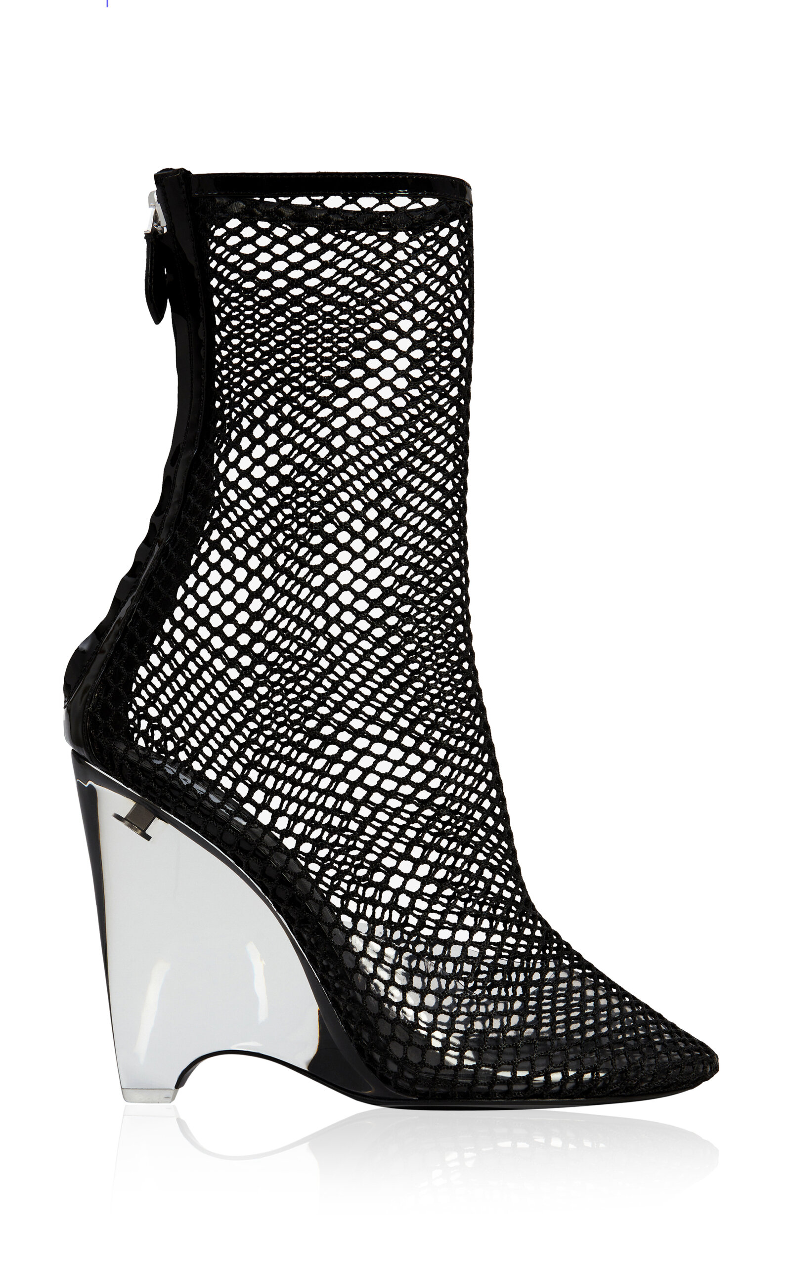 Shop Alaïa Wedge Mesh Boots In Black