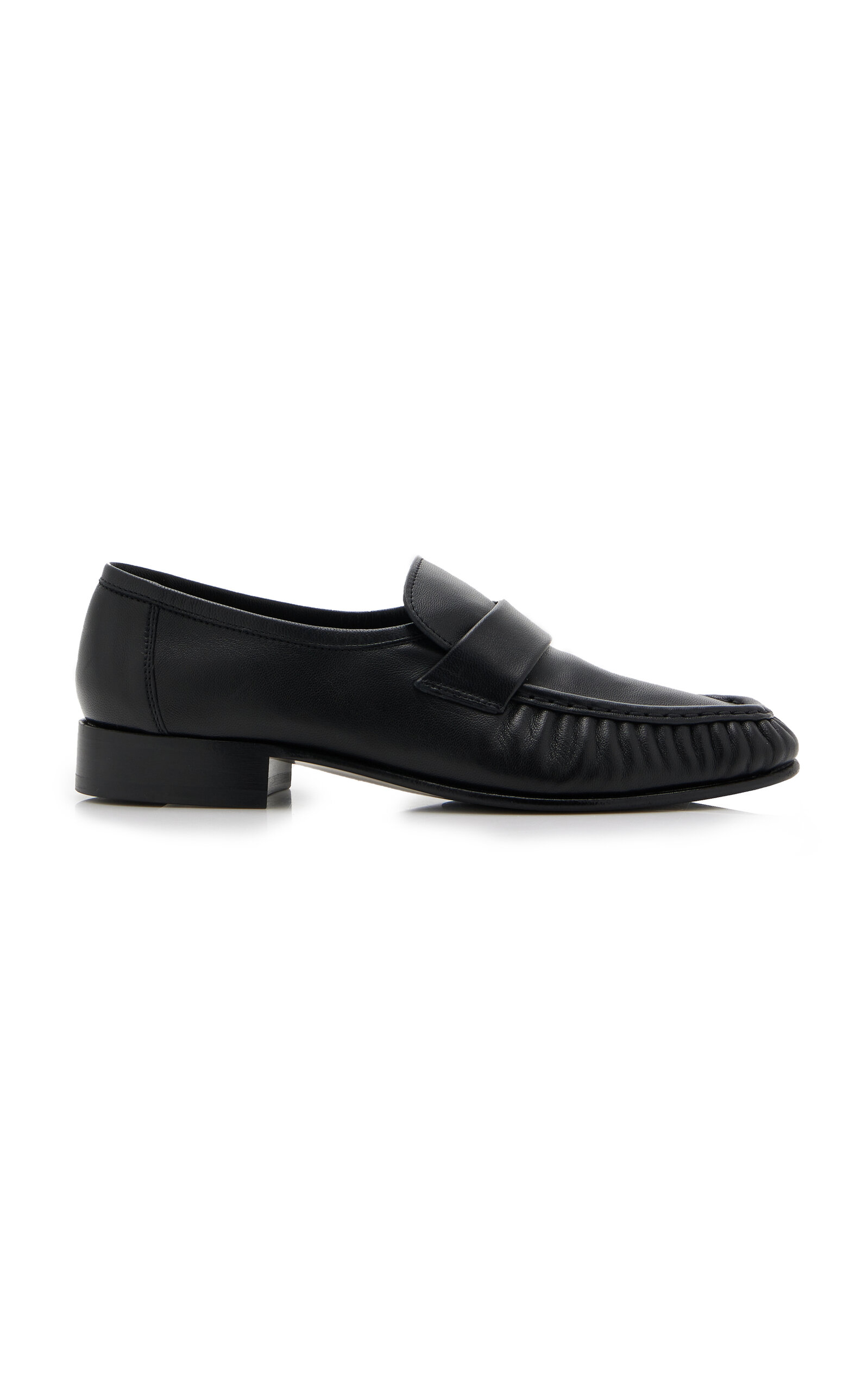 The Row Leather Loafers In Black