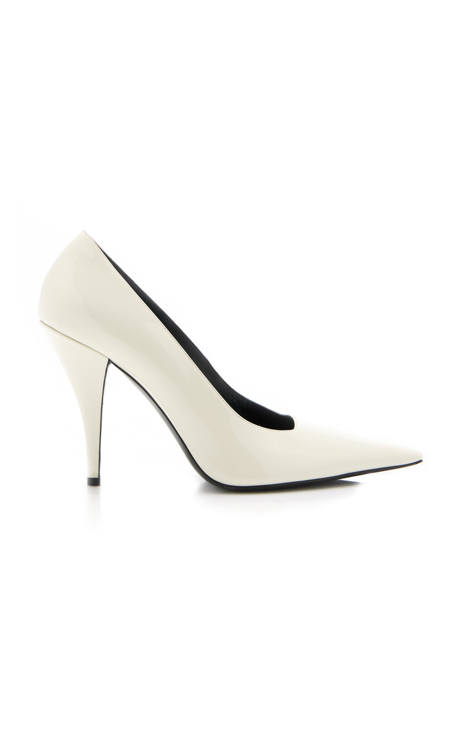 The Row Lana Patent Leather Pumps In White