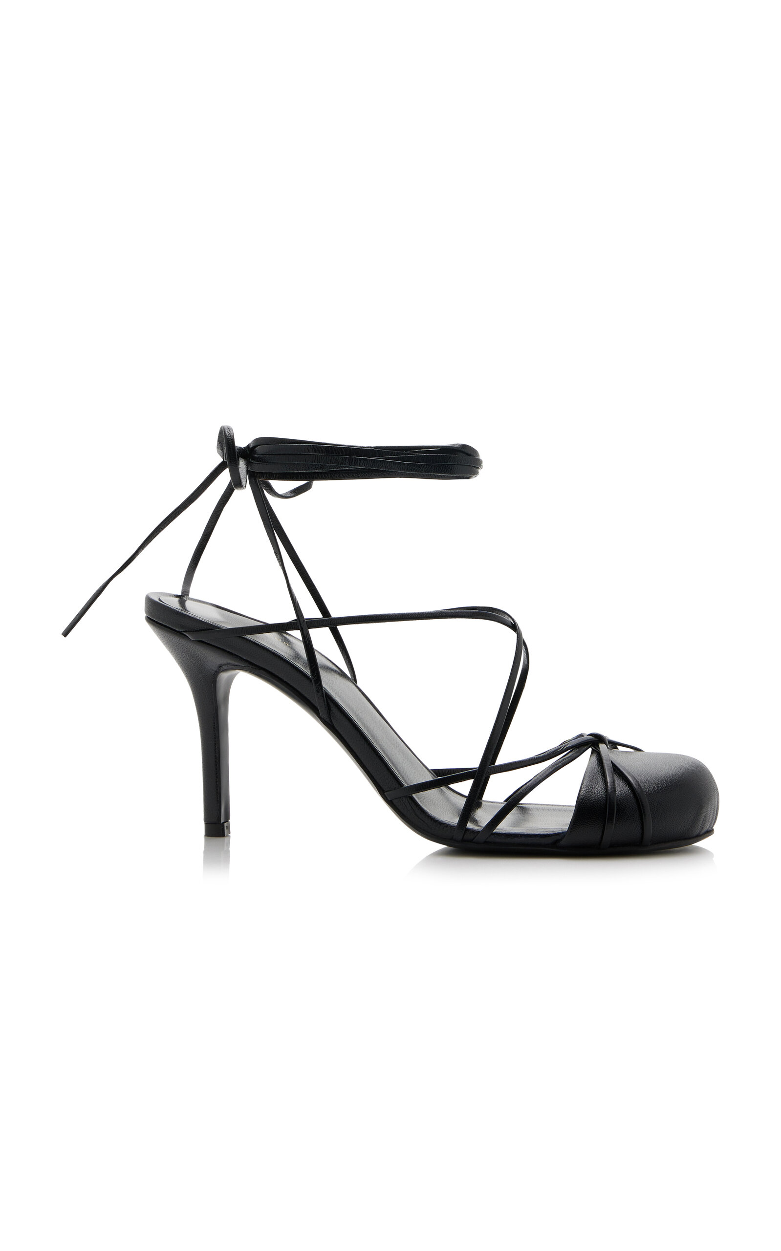 Shop The Row Joan Lace-up Leather Sandals In Black