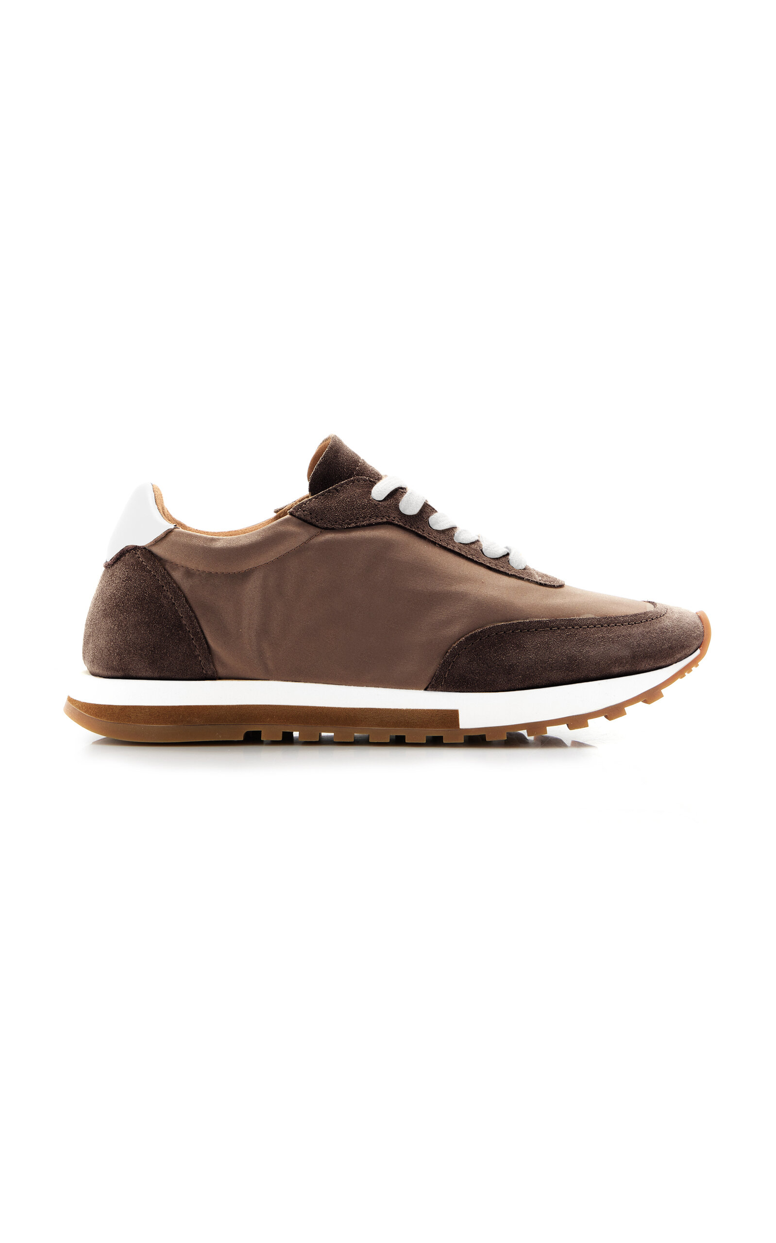 Shop The Row Owen Suede-trimmed Nylon Runner Sneakers In Brown