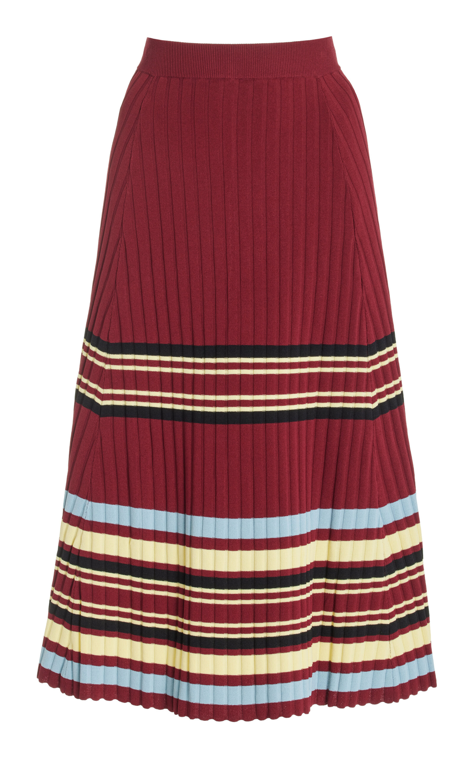 Wales Bonner Wander Rib-knit Skirt In Red