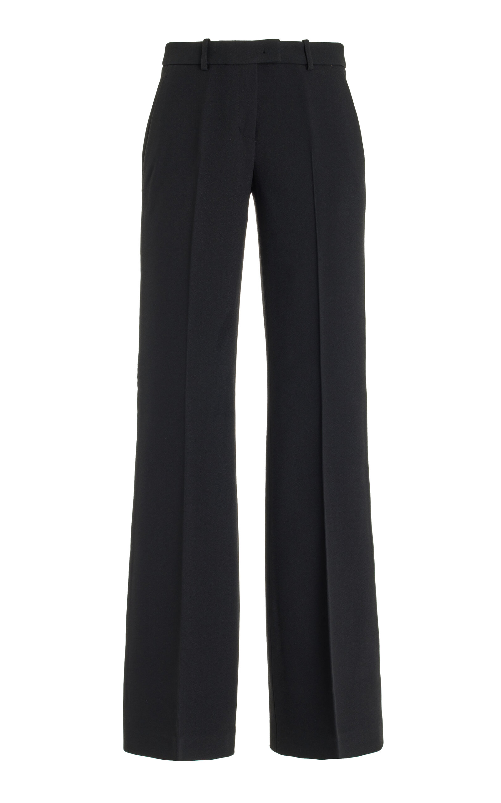 Michael Kors Collection Haylee Stretch Virgin Wool Blend Flare Leg Pants In Black