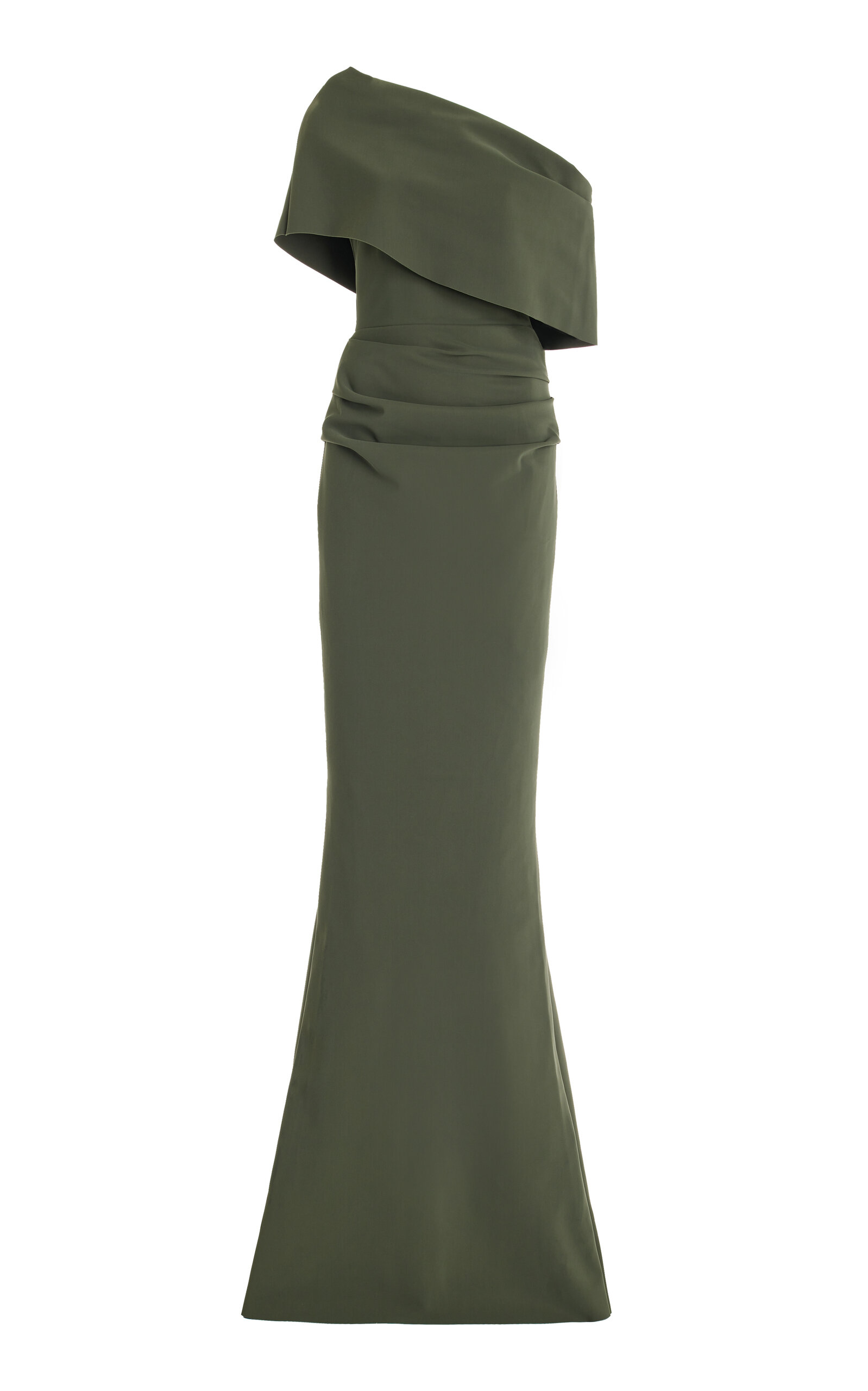 Greta Constantine Oseph Asymmetric Draped Gown In Green