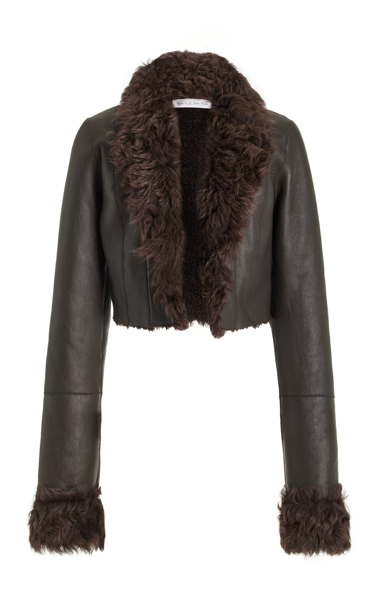 Ludovic De Saint Sernin Exclusive Short Shearling Coat In Brown