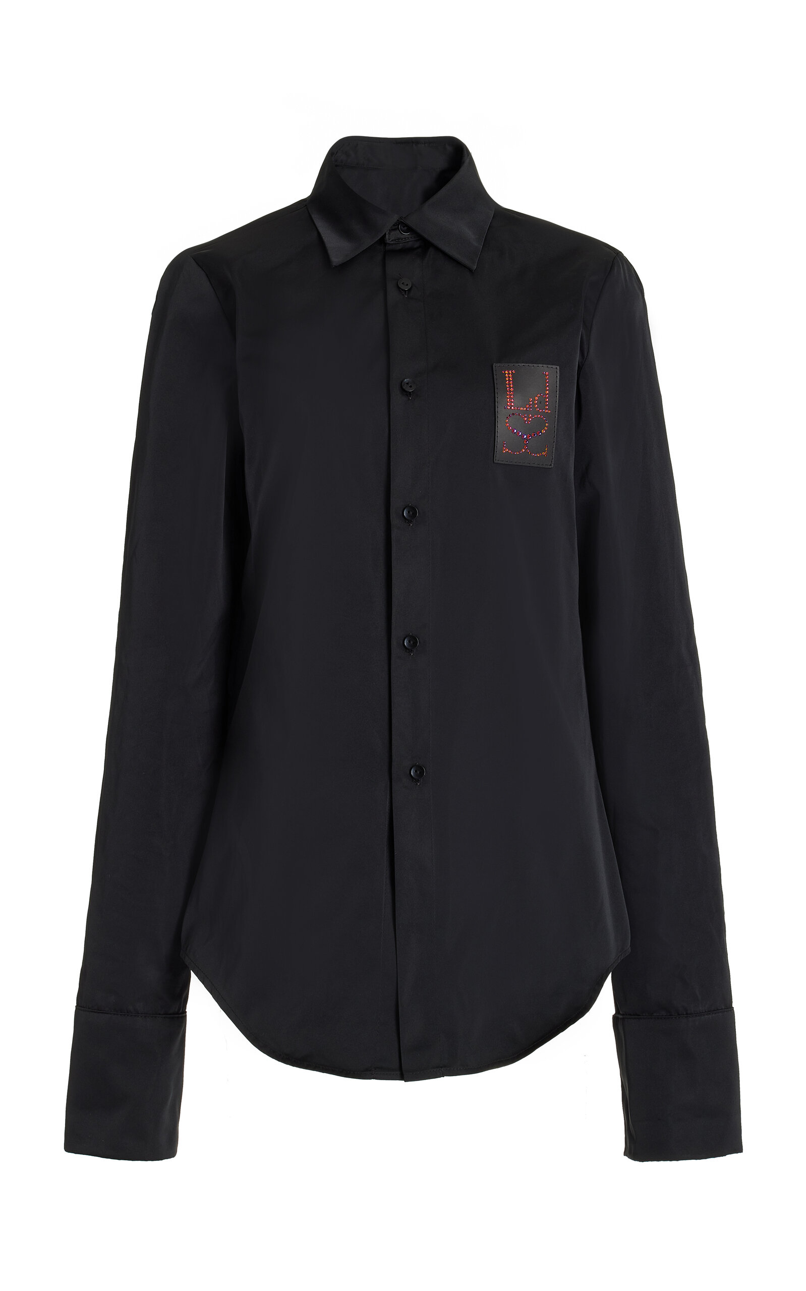 Ludovic de Saint Sernin - Logo-Detailed Cotton Shirt - Black - M - Moda Operandi