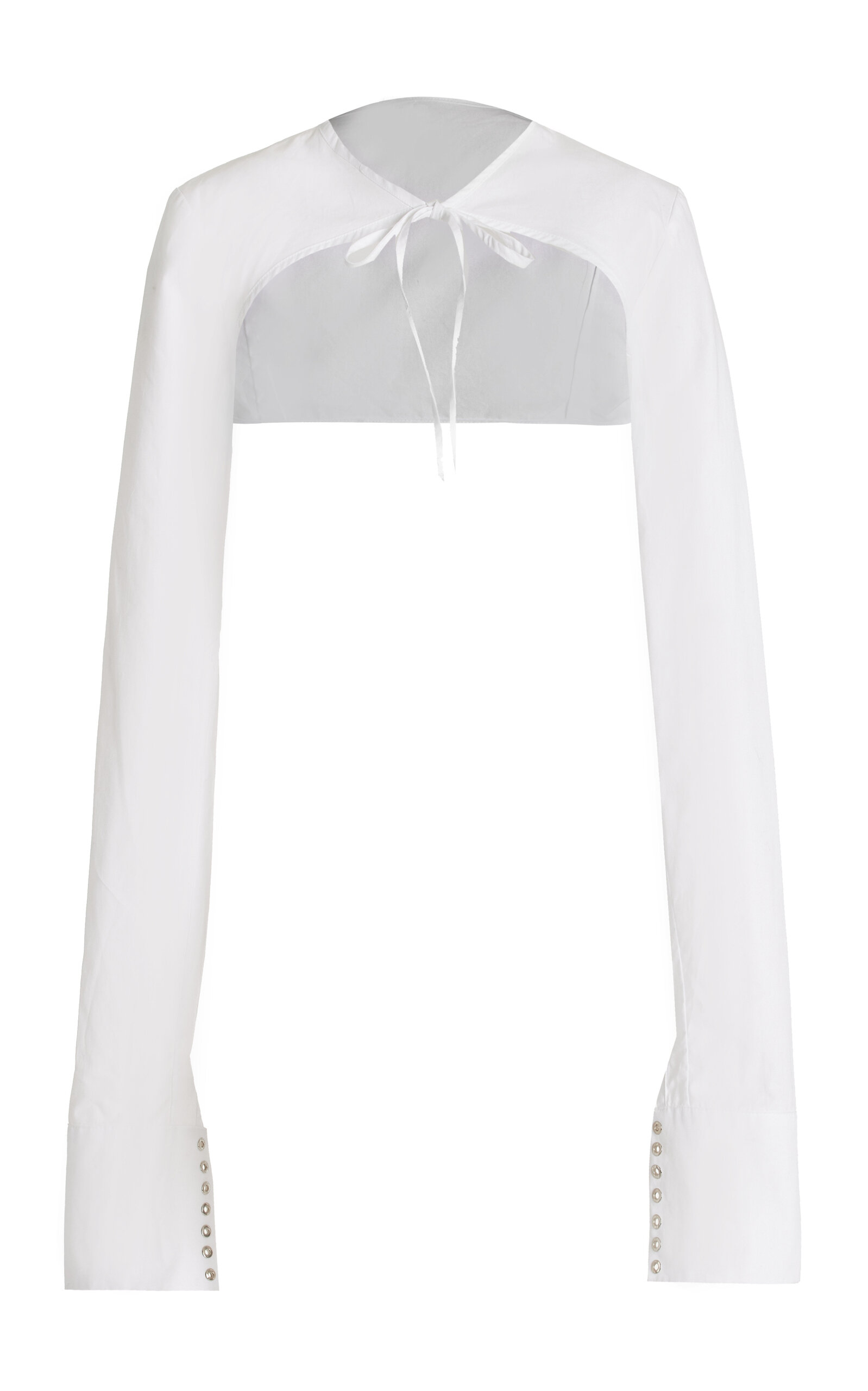 Ludovic de Saint Sernin - Cotton-Poplin Bolero Top - White - M - Moda Operandi
