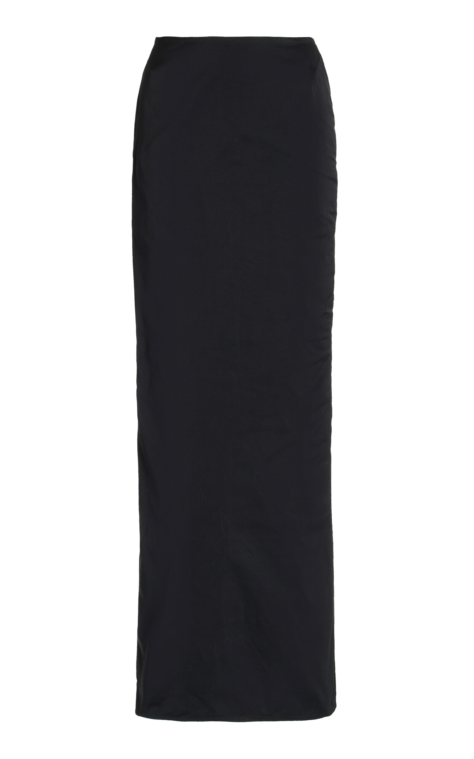 Ludovic De Saint Sernin Logo-detailed Straight Satin Maxi Skirt In Black