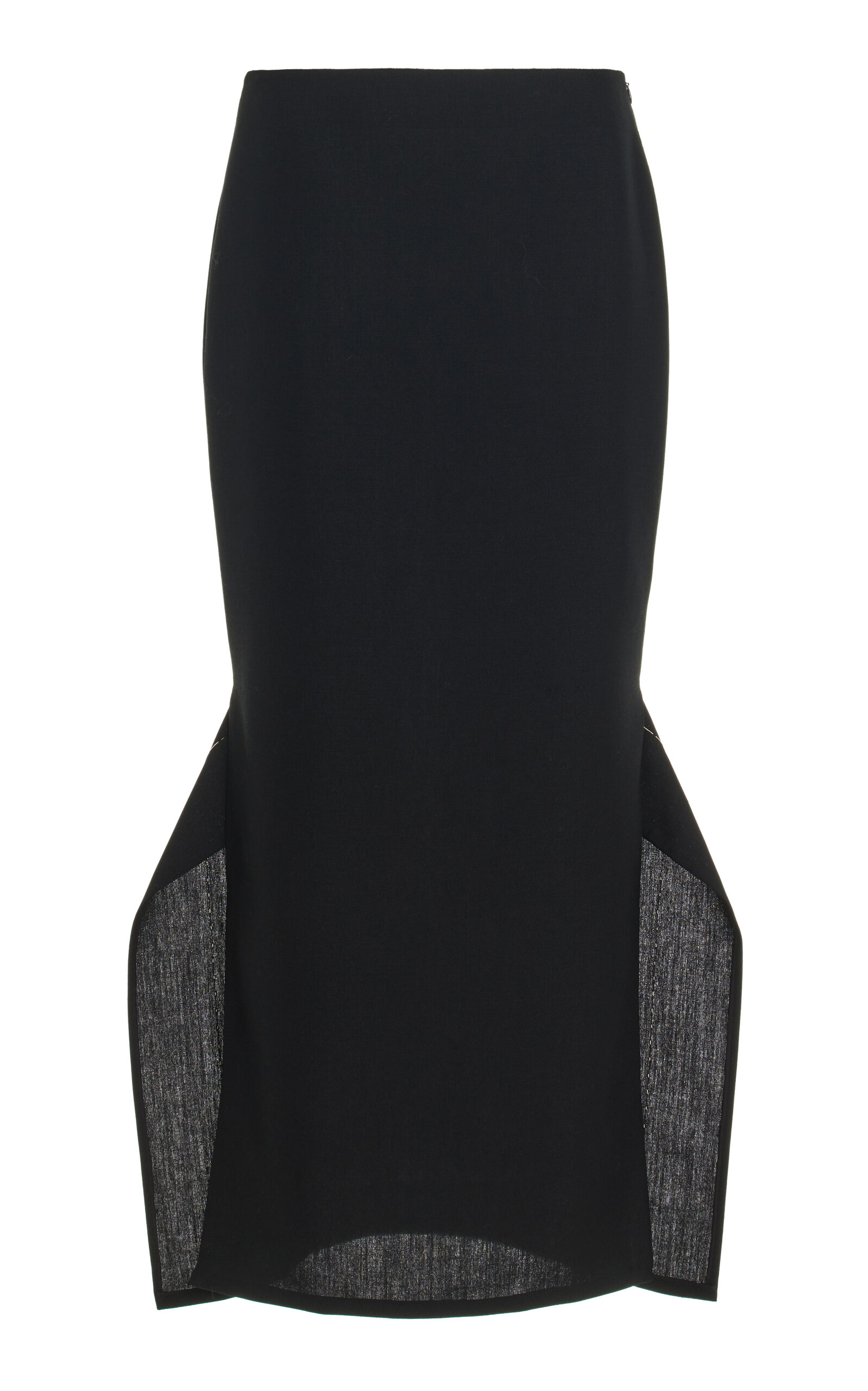 Shop The Row Patillion Wool-mohair Midi Skirt In Black