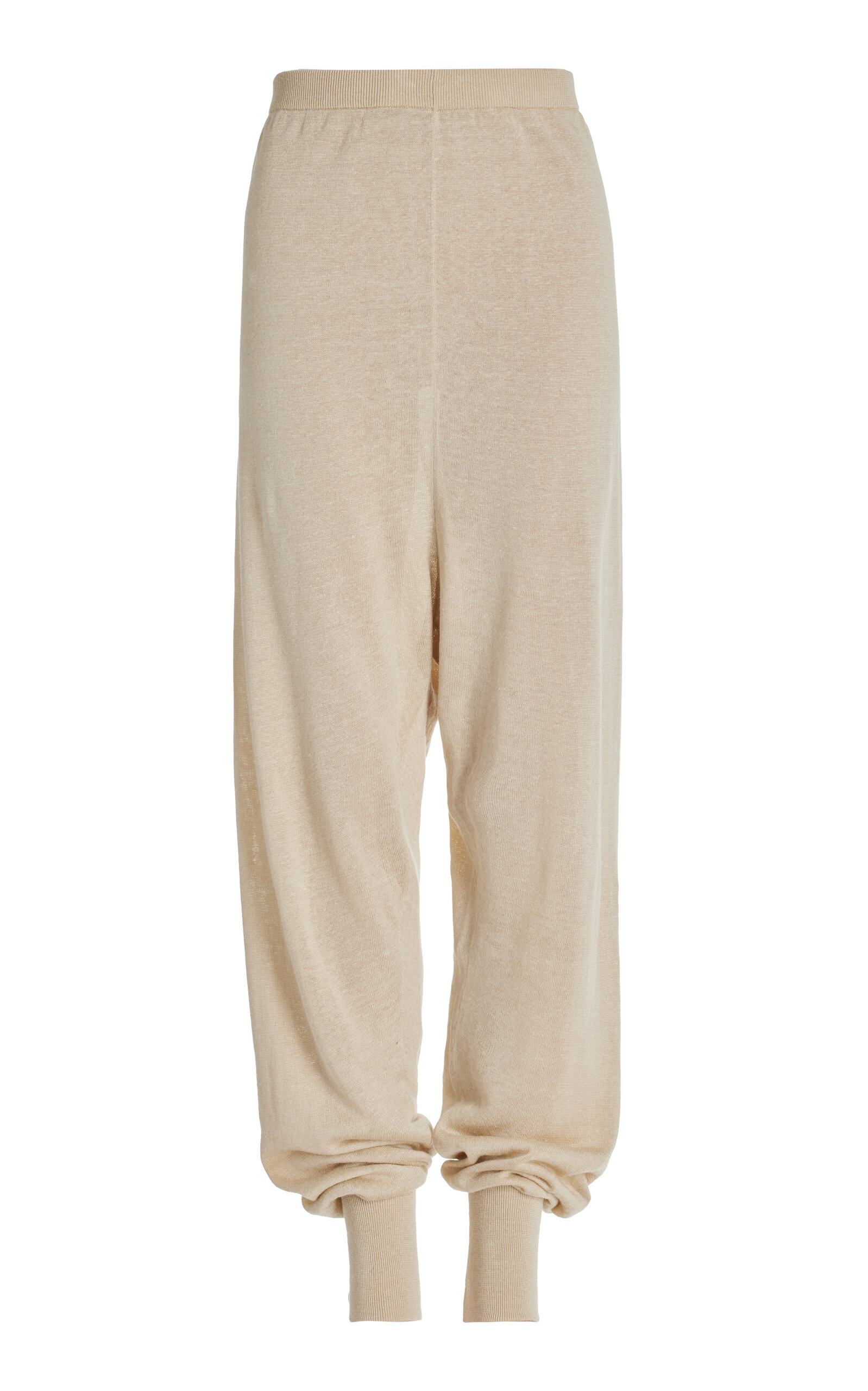 Shop The Row Dalbero Baggy Linen-silk Jogger Pants In Ivory