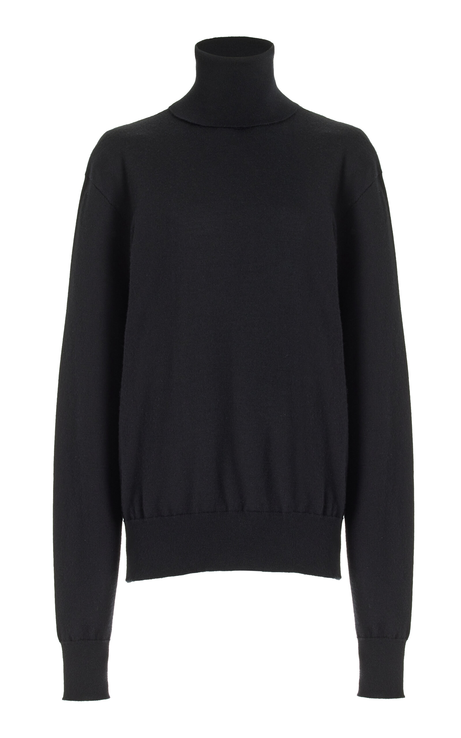 Shop The Row Davos Wool-cashmere Turtleneck Sweater In Black
